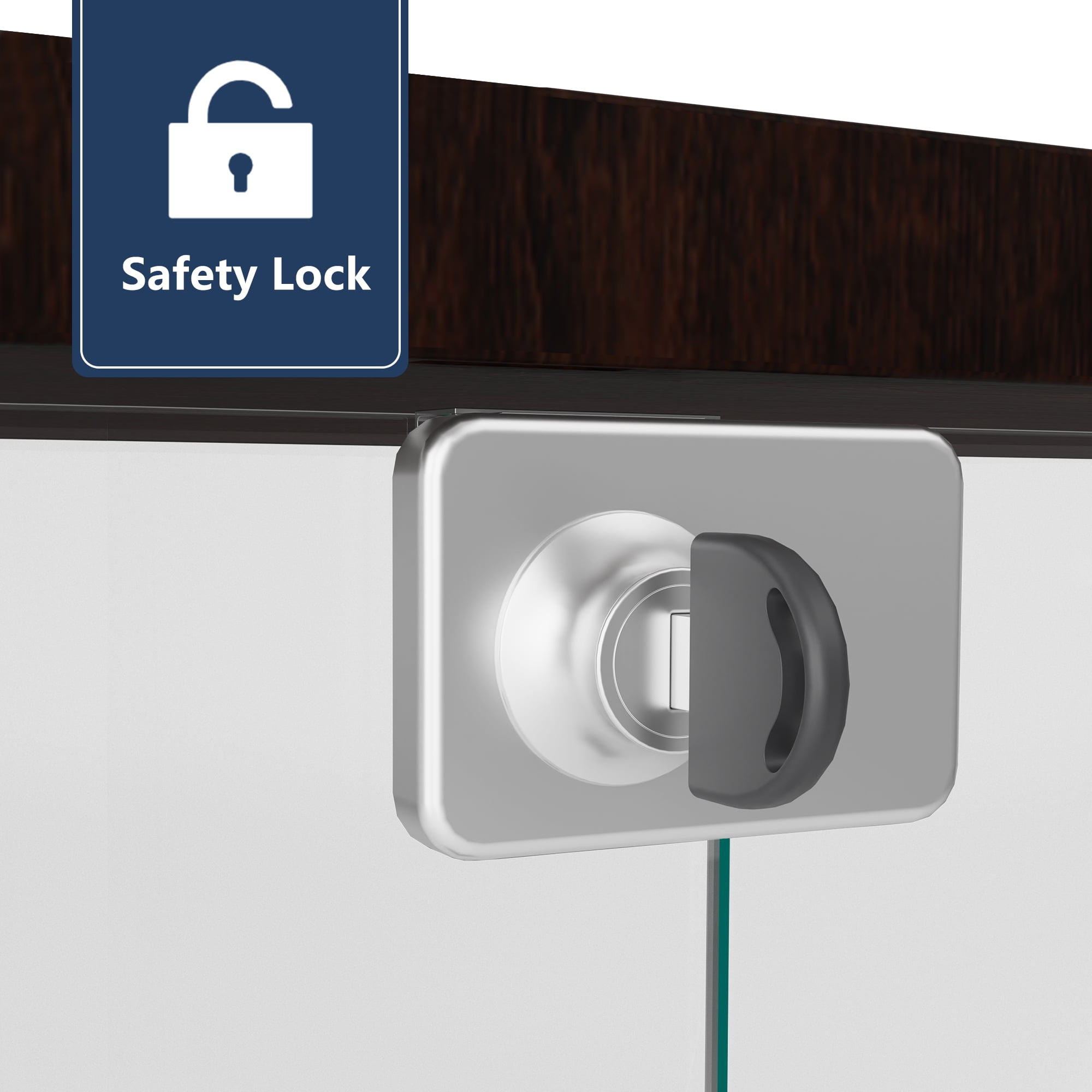 MAYEERTY Glass Display Cabinet with Double Door, 4-Tier Curio Cabinet Collection Showcase, Brown, 64.5"x32"x14.4" - Image 7