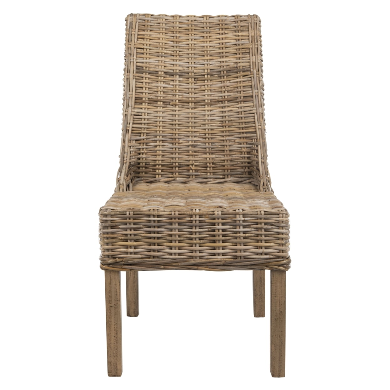 SAFAVIEH Suncoast Nautical Rattan Solid Dining Parsons Chair, Natural (Set of 2) - Image 7