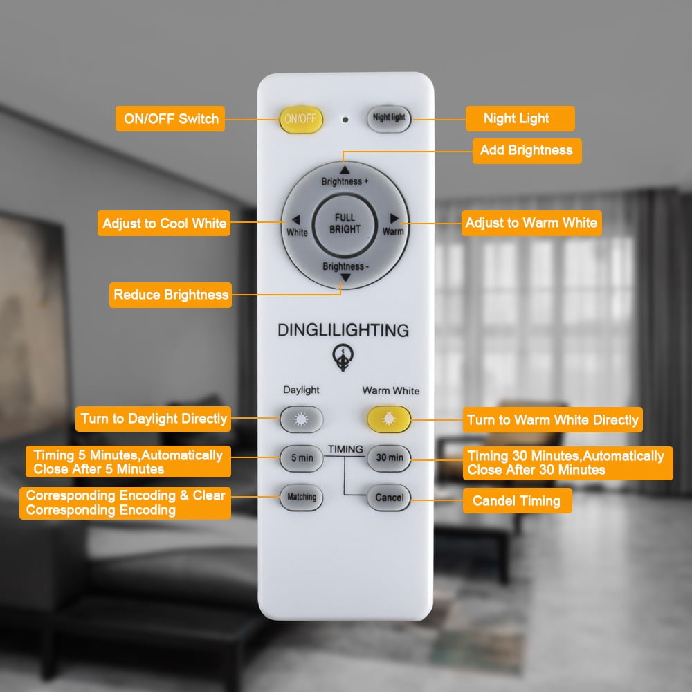 Depuley 18.5" Modern Flush Mount Ceiling Light with Remote White Ceiling Light for Dining Room Bedroom, 3 Color Changeable Timing - Image 8