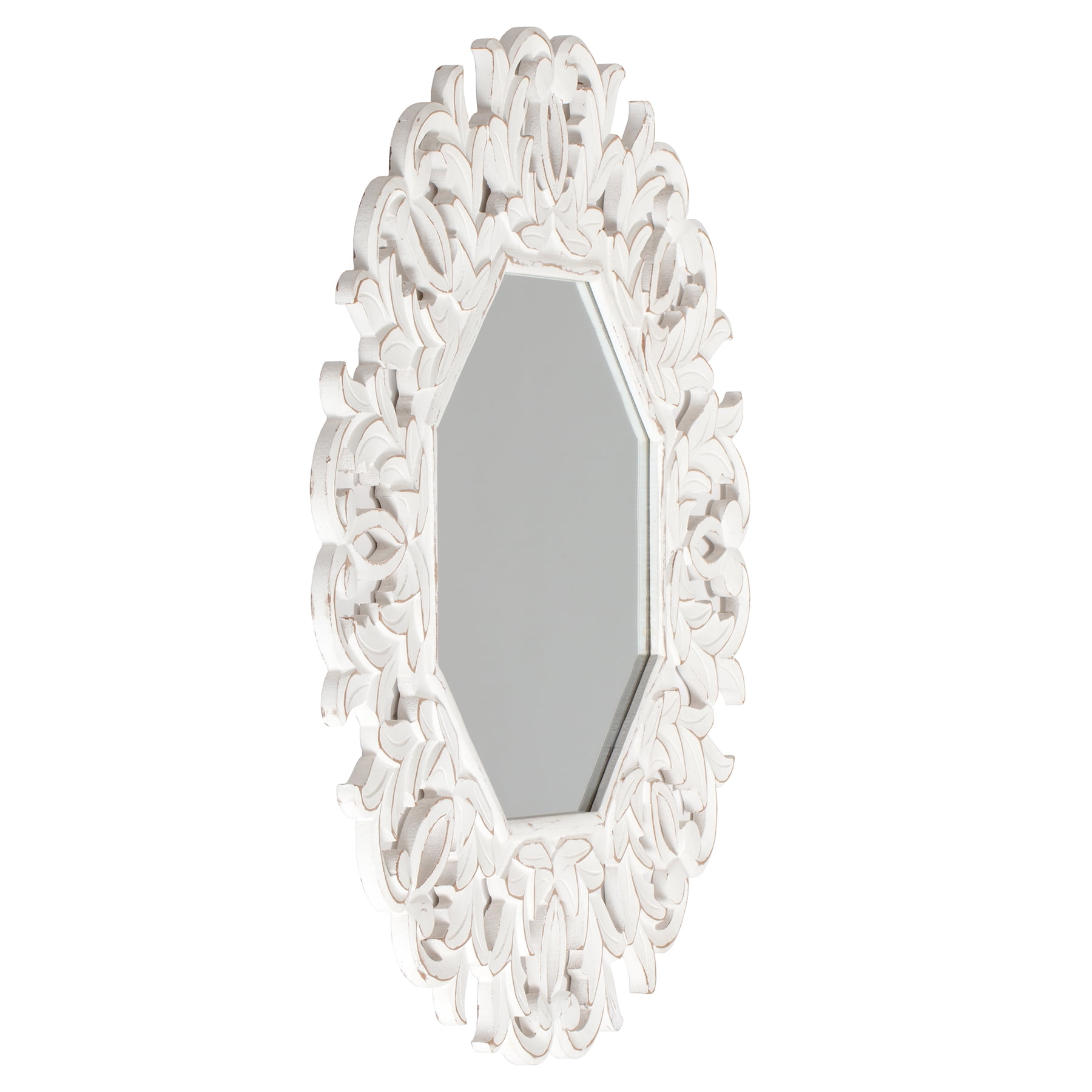 Fetco Tull White Carved Octagonal Mirror - Image 2