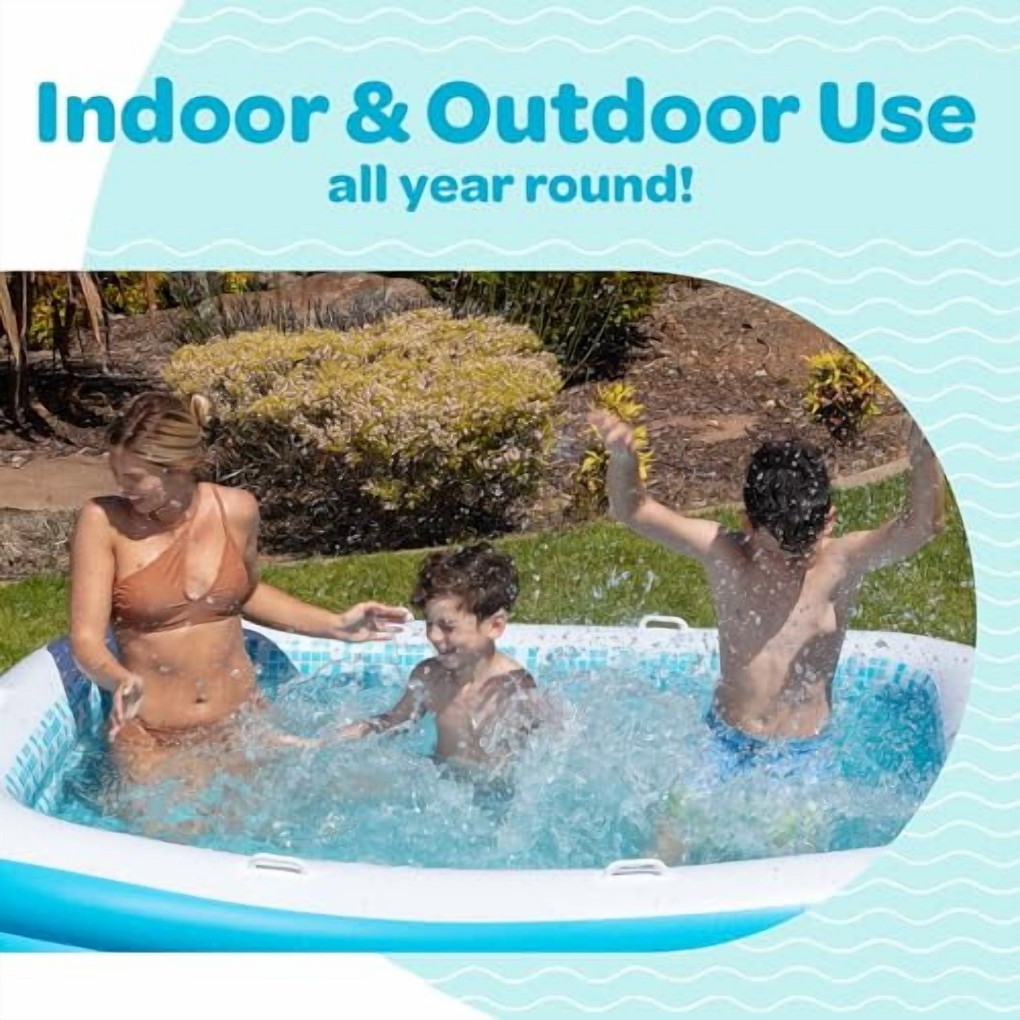 Grip A Pool Large Inflatable Family Size Swimming Pool 90''x60''x19'' Blow up Pool for Kids and Adults - Image 6