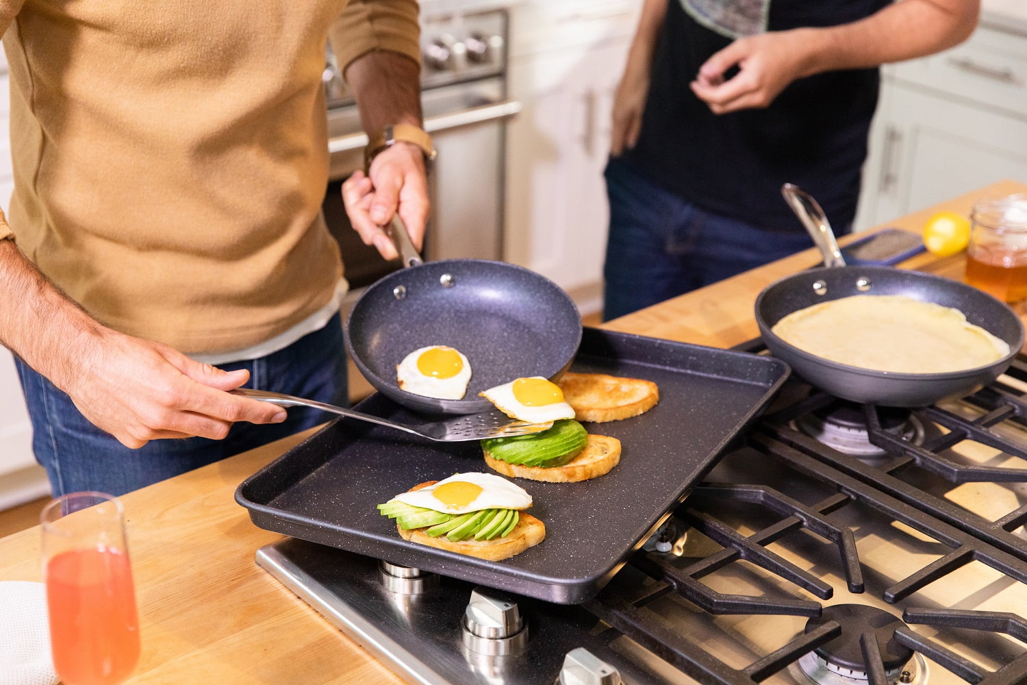 Granite Stone PRO Series Hard Anodized Aluminum Ultra-Nonstick Ti-Ceramic Coating 5 Piece Cookware Set, Dishwasher Safe, Oven Safe - Image 6