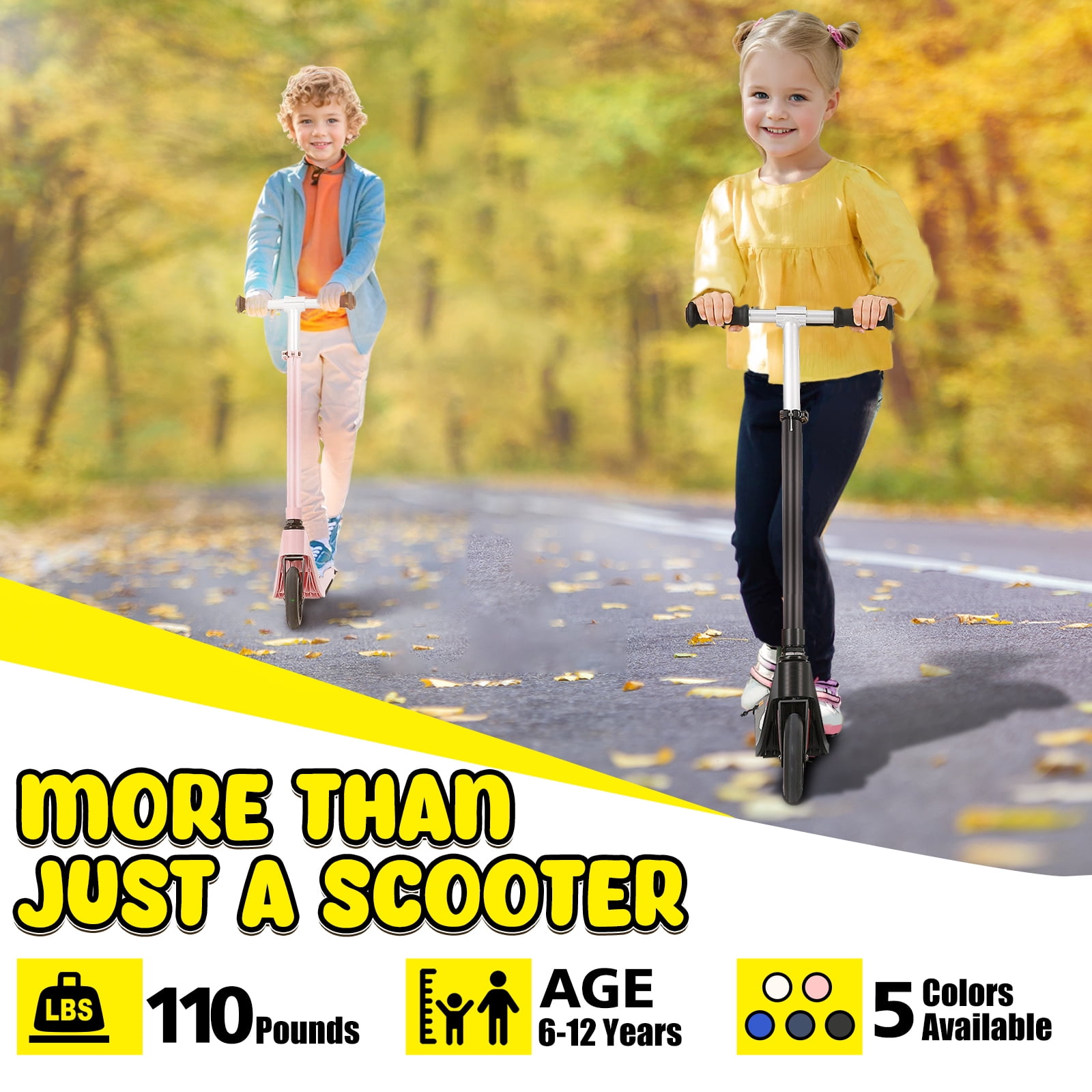 COBIZI Electric Scooter for Kids Ages 6-8, Top 6 mph &120W Motor, Adjustable Height & Speed, Kids Electric Scooter with Colorful Lights for Boys & Girls,Pink - Image 6