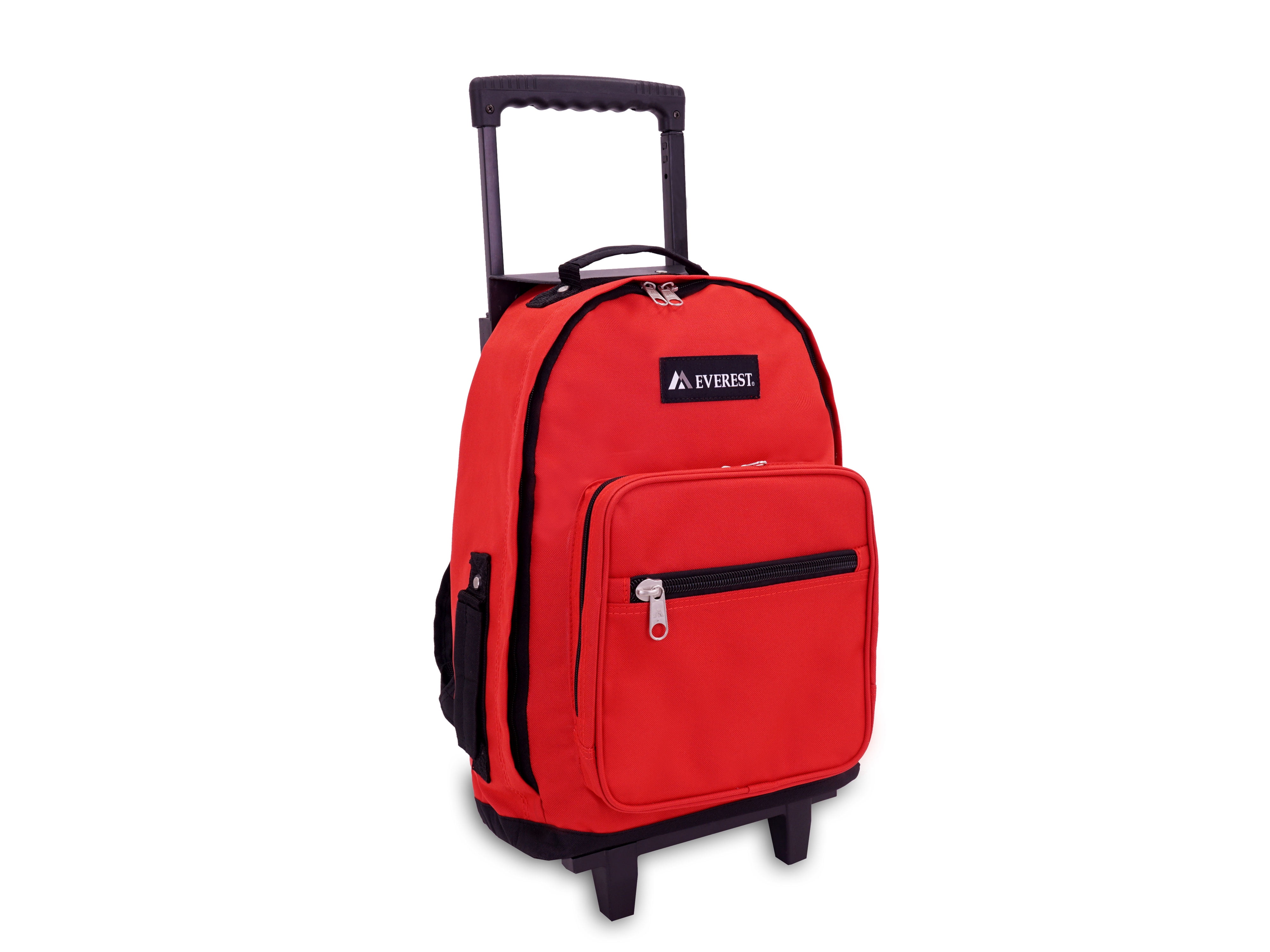 Everest Unisex Wheeled Backpack, Red Black - Image 3
