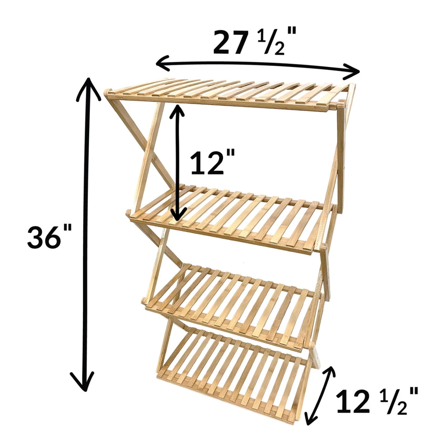 Ferry-Morse Indoor Multi-Tier Bamboo Plant Stand with Collapsible Design - Image 2