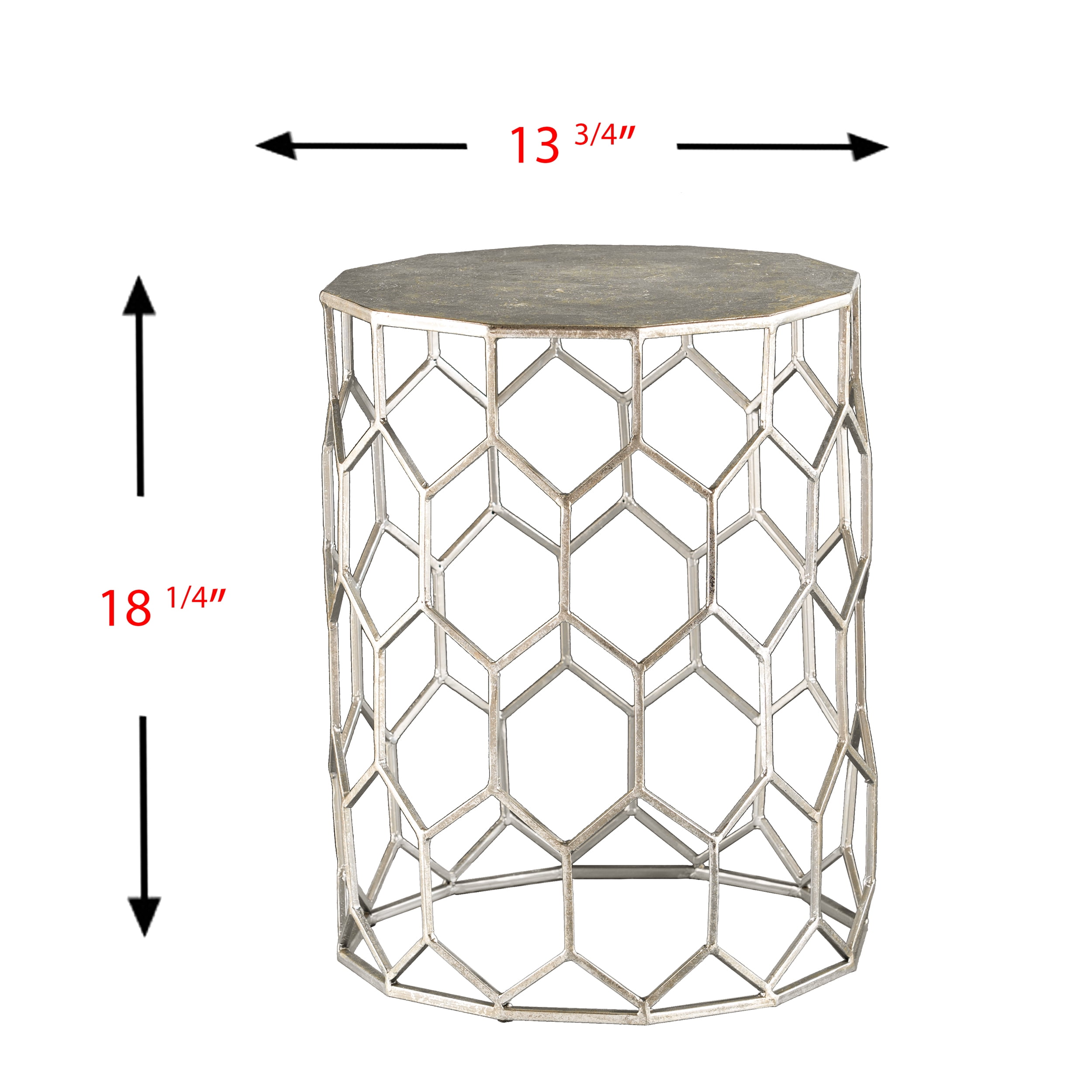 SEI Furniture Clarissa Metal Accent Table 13.75 x 18.25 - Image 12