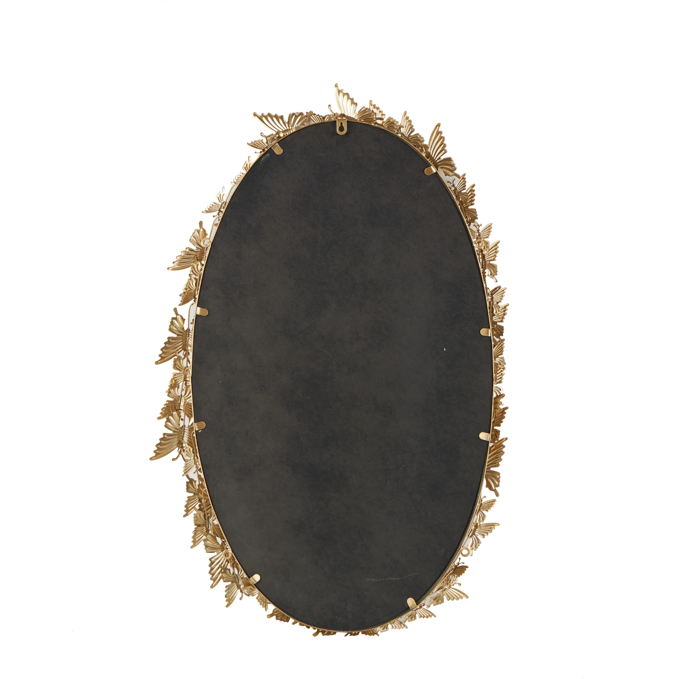 DecMode 19" x 33" Gold Oval 3D Butterfly Wall Mirror - Image 5