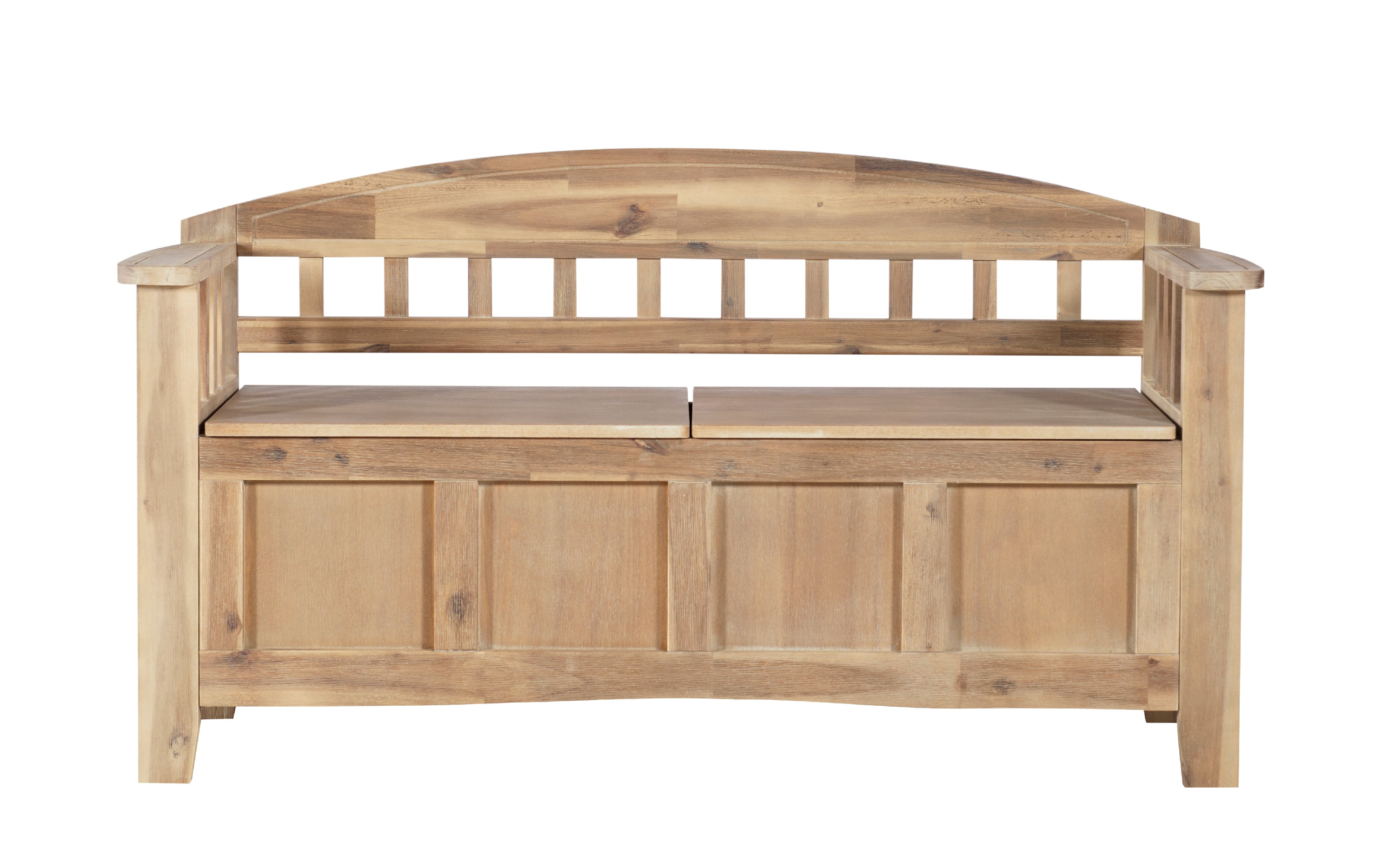 Linon Gilman Entryway Storage Bench, 18" Seat Height, Natural Wash Finish - Image 6