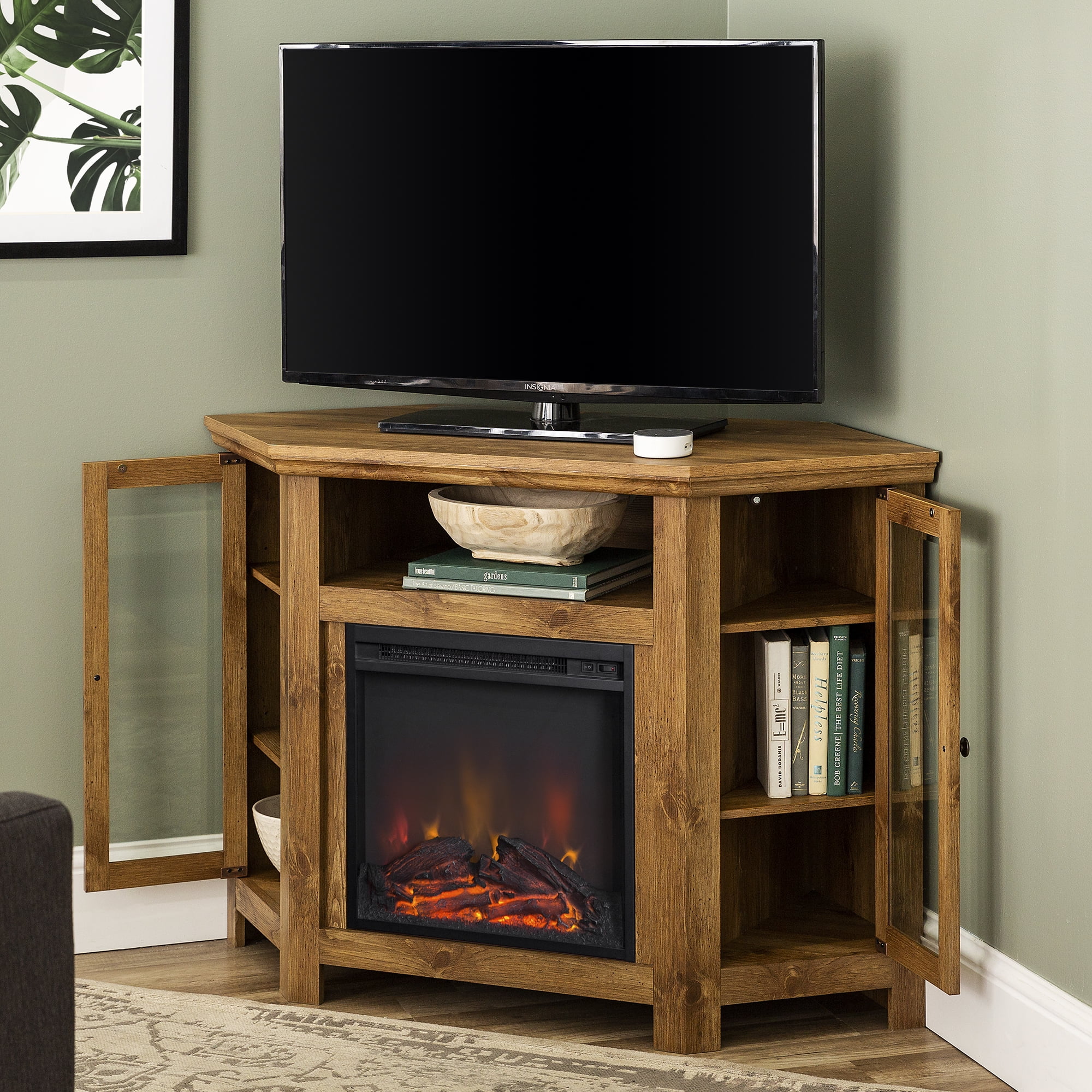 Walker Edison Barnwood Corner Fireplace TV Stand for TVs up to 50" - Image 11
