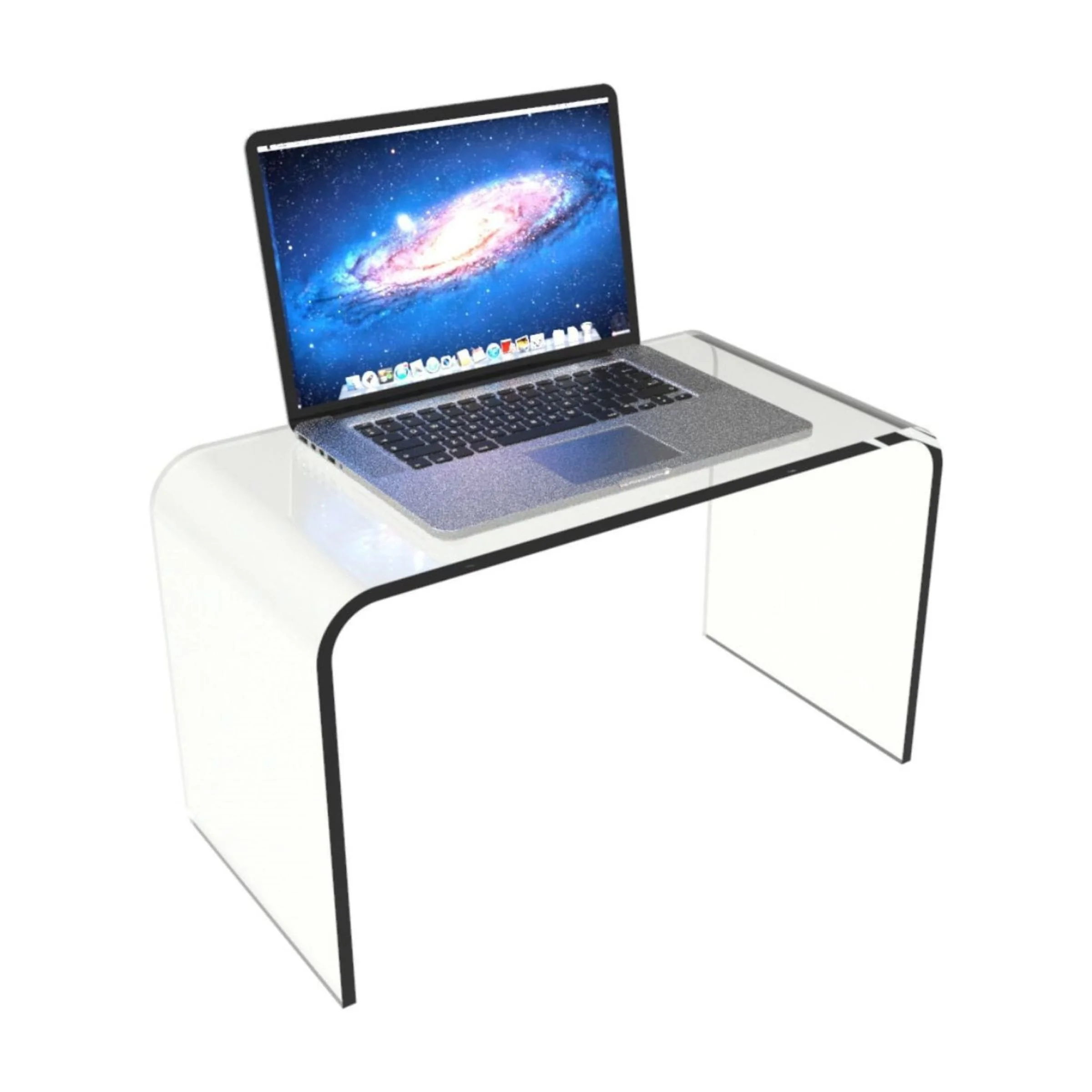 Lavish Home Acrylic Side Table, Multipurpose C Shaped End Table, Laptop Lap Desk, Modern Acrylic Furniture for Living Room, Bedroom and Office - Image 2