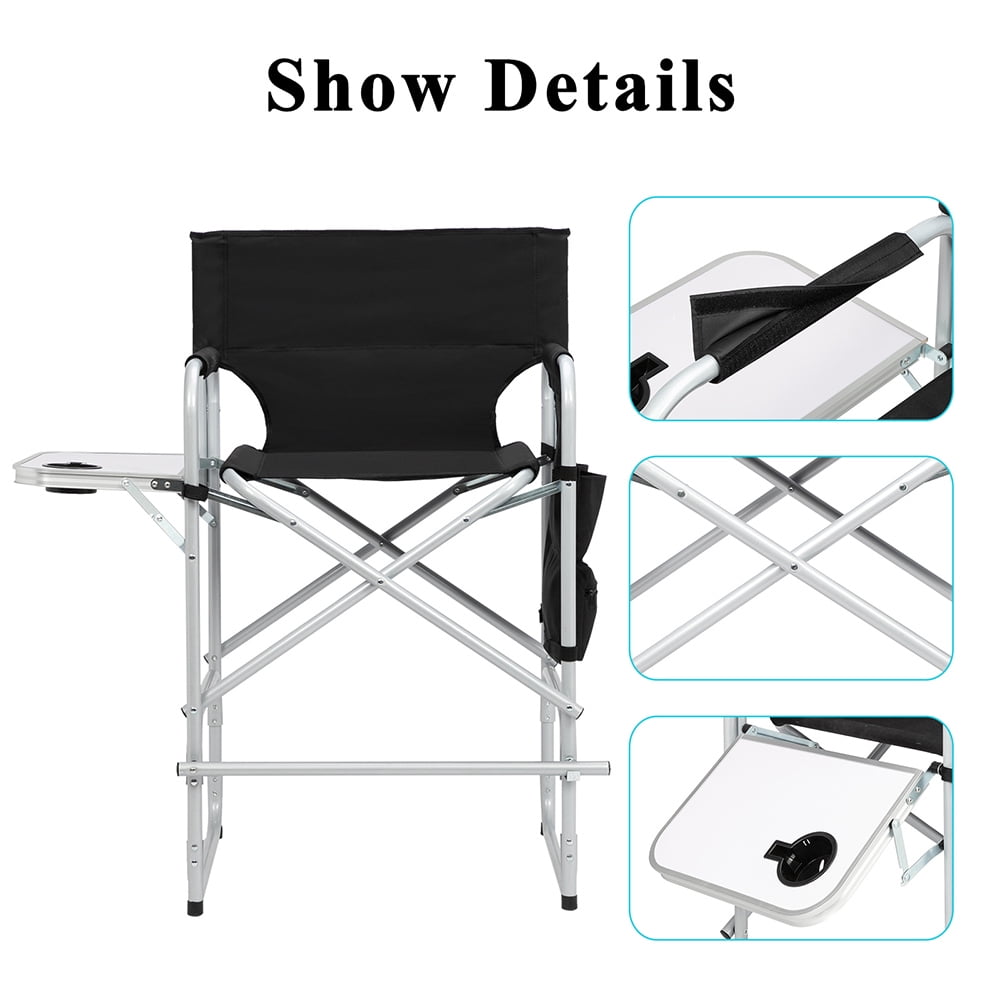 Seizeen Director Chairs for Outside, Folding Camping Chair Tall Directors Chair with Side Table and Side Bag, Heavy Duty Oversize Seat for Beach Fishing Picnic Chairs, Holds up to 300 lbs - Image 2