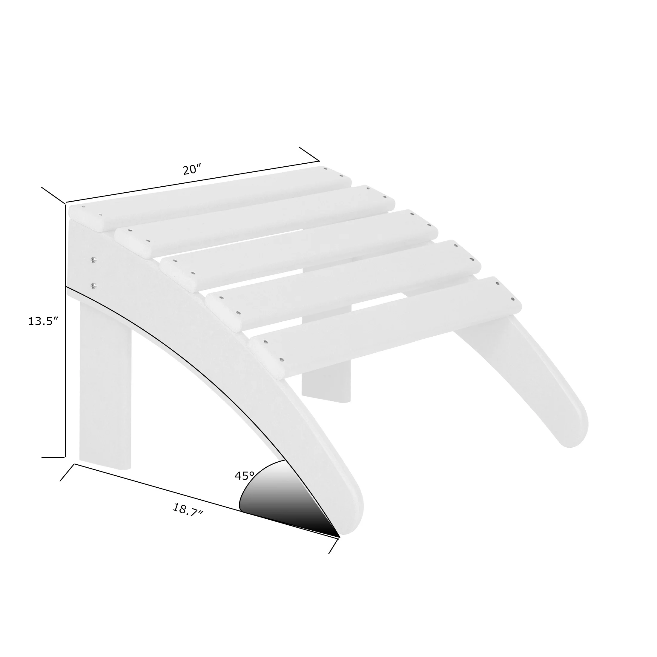 Polytrends Laguna Hdpe All Weather Outdoor Patio Foldable Adirondack Chair With Ottoman And Side Table (3-Piece Set) Gray - Image 3