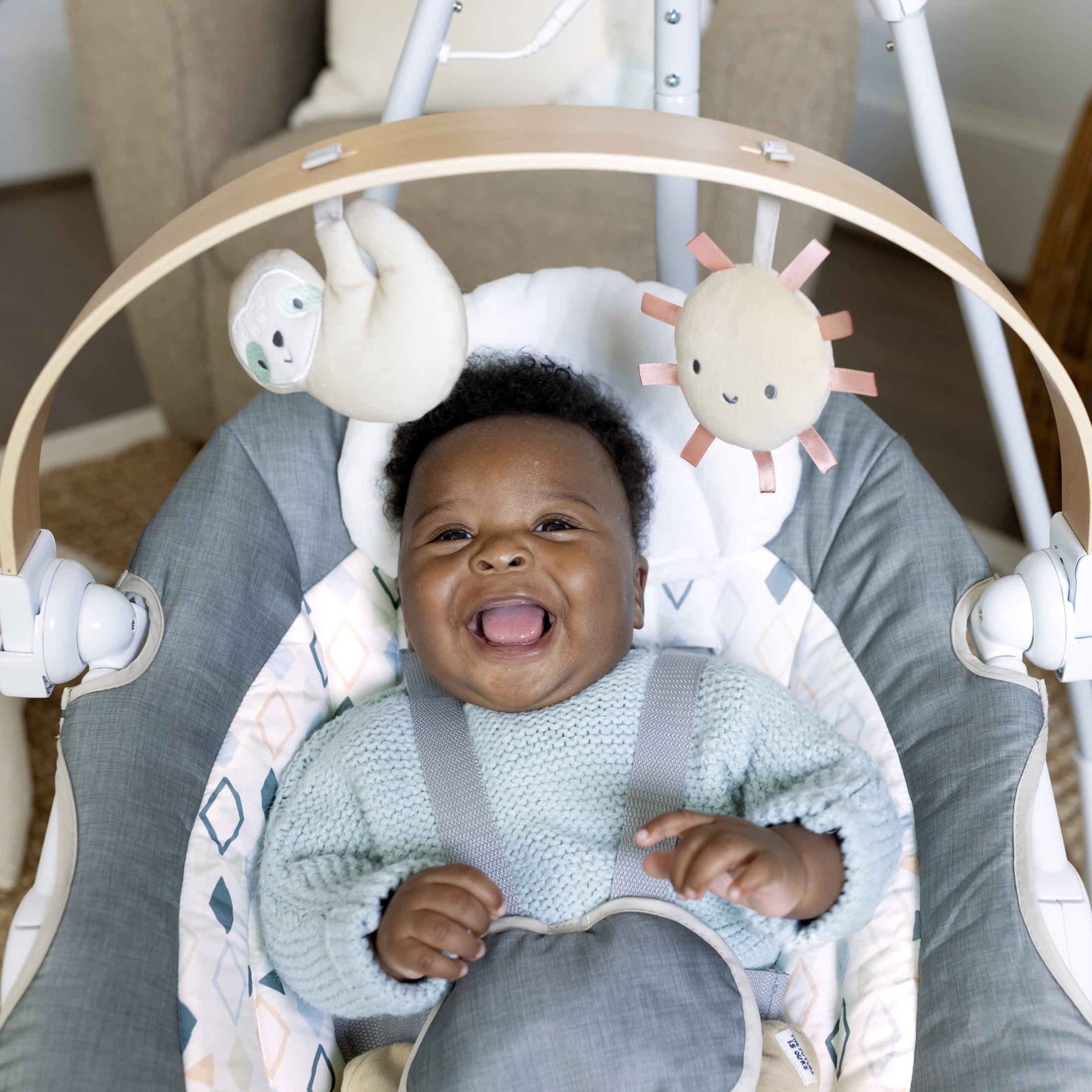 Ingenuity SimpleComfort Compact Soothing Swing Parker, Gray, Ages 0-9 Months - Image 6