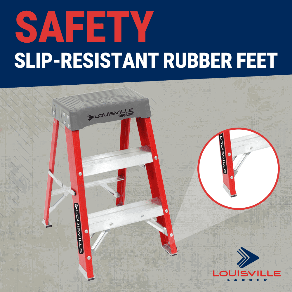 Louisville Ladder 2-Foot Fiberglass Step Stool Industrial, 300-Pound Load Capacity, Type IA, FS1502 - Image 3