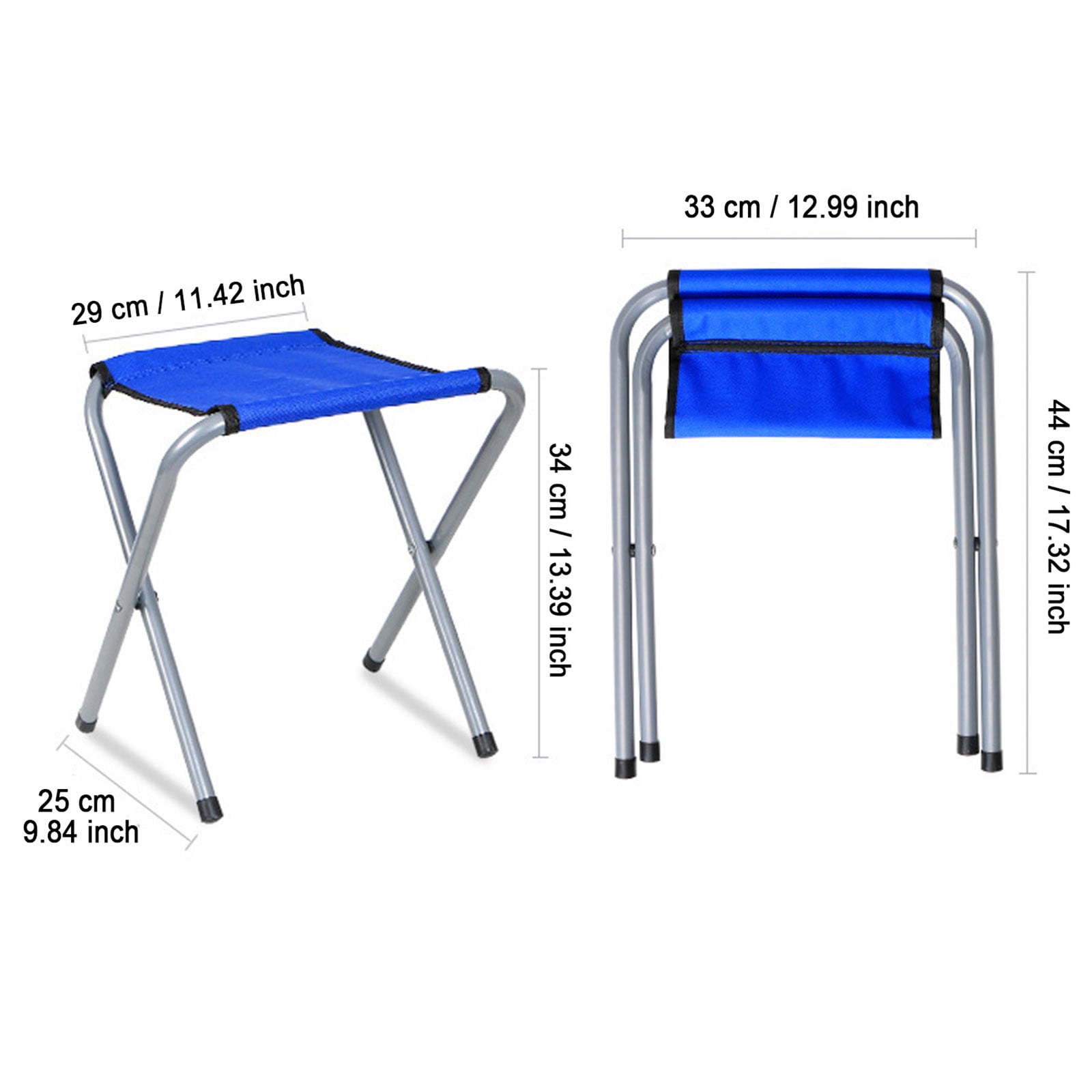 1 Pack Folding Camp Stools For Adults 15 Inch Tall Sturdy Heavy Duty Portable Camping Stools For Fishing Sitting Hold 300lbs Heavy People Blue - Image 3