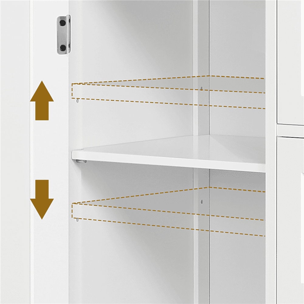 Renwick Freestanding Wooden Bathroom Floor Cabinet Storage Organizer ,White - Image 3