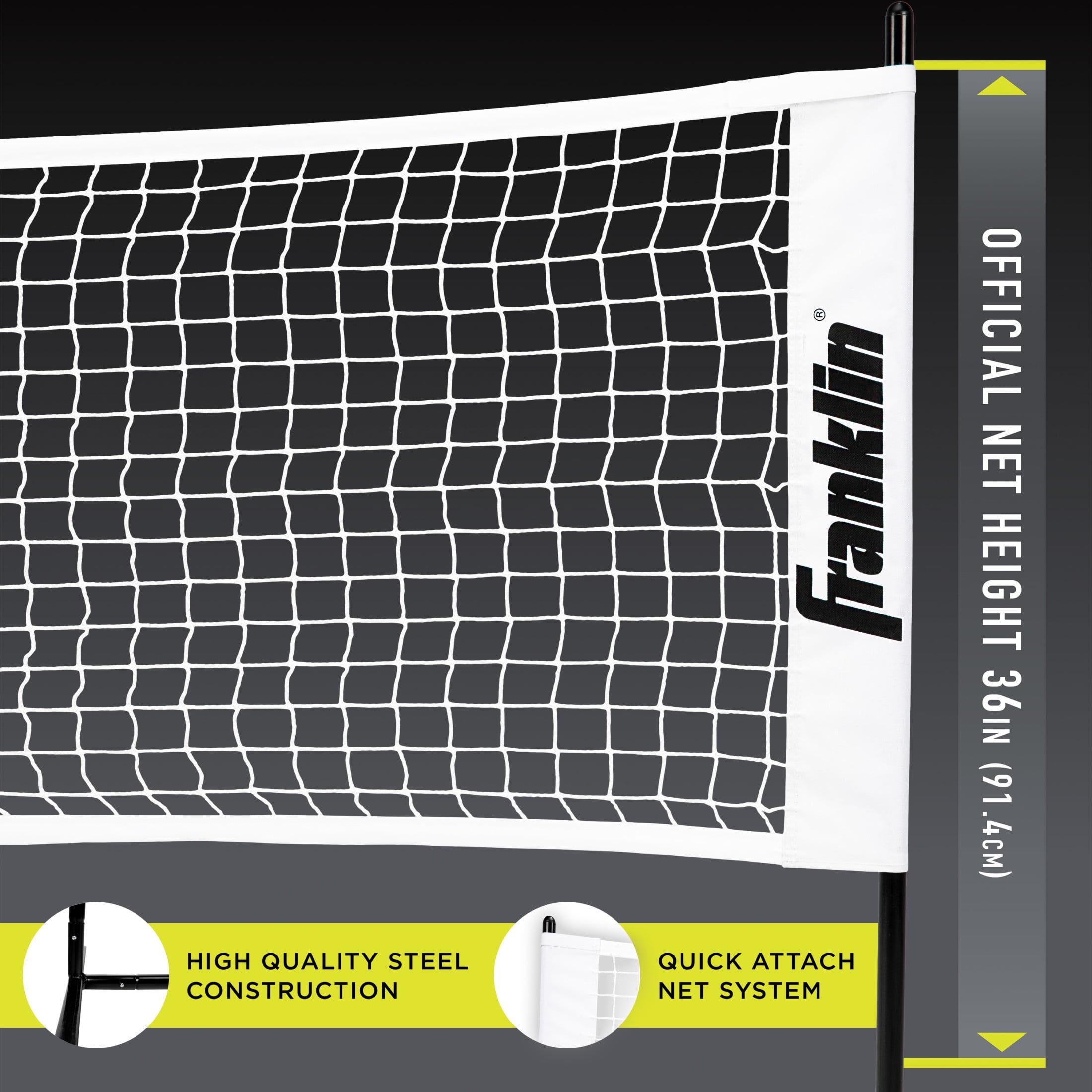 Franklin Sports Half Court Size Pickleball Net by Franklin Pickleball - Includes 10ft Net, (2) Paddles, and (2) X-40 USA Pickleball Approved Pickleballs - Image 3