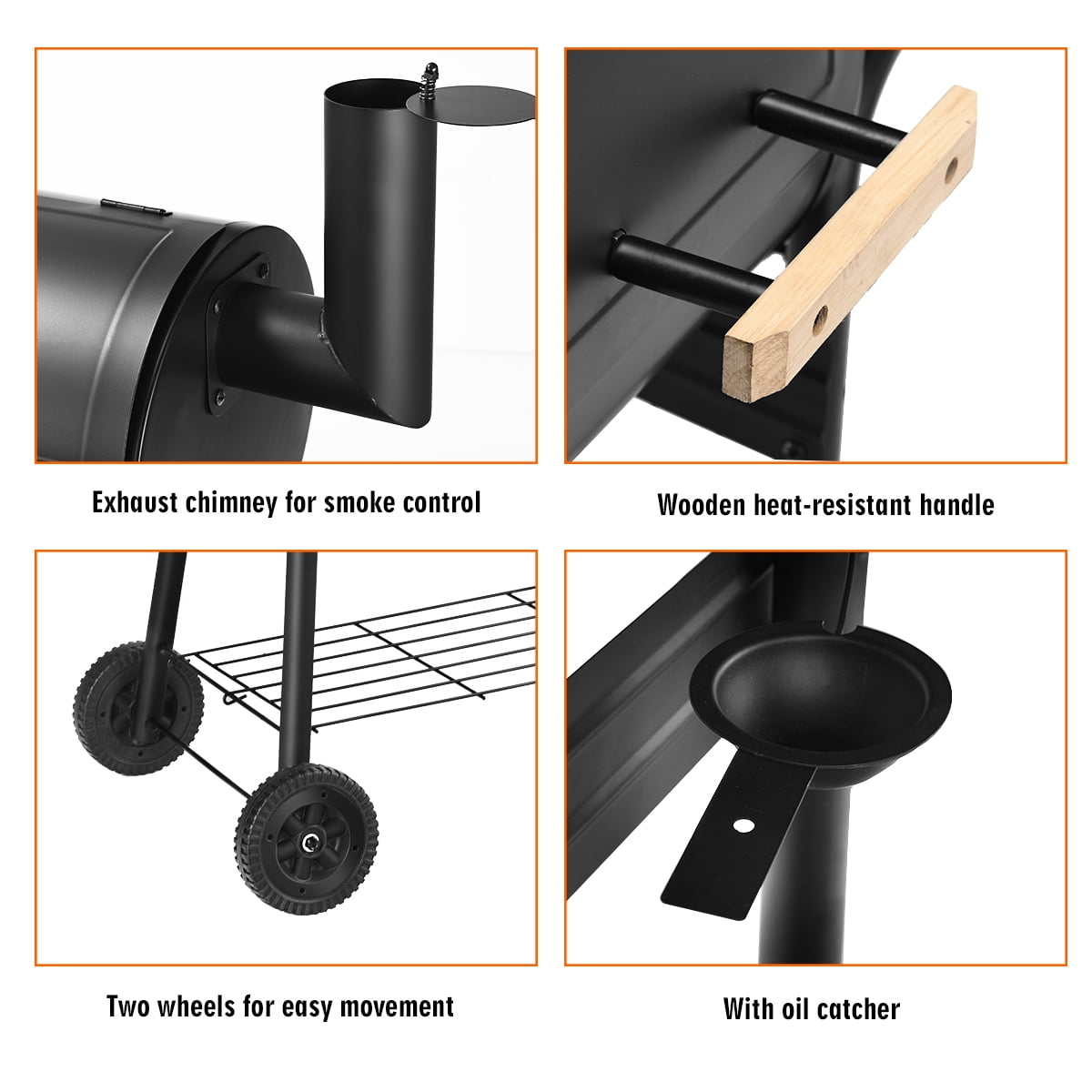 Costway OP2795 Outdoor BBQ Grill Charcoal Barbecue Pit Patio Backyard Meat Cooker Smoker - Image 4