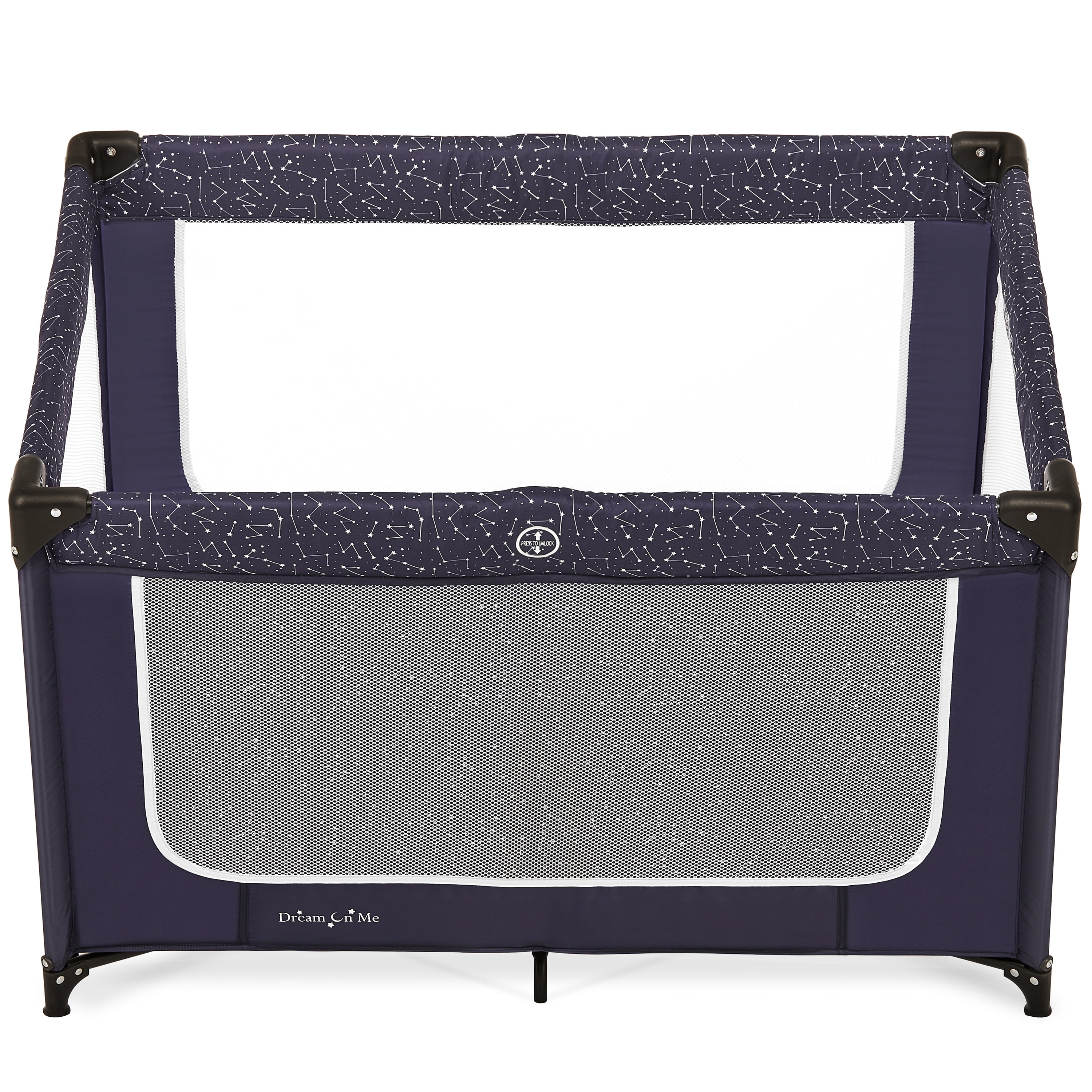 Dream On Me Emily Rose Deluxe Playard with Changing Tray and Infant Bassinet | with Canopy | Waterproof Fabric | with Changing Station | JPMA Certified | Lightweight In In Galaxy Blue - Image 28