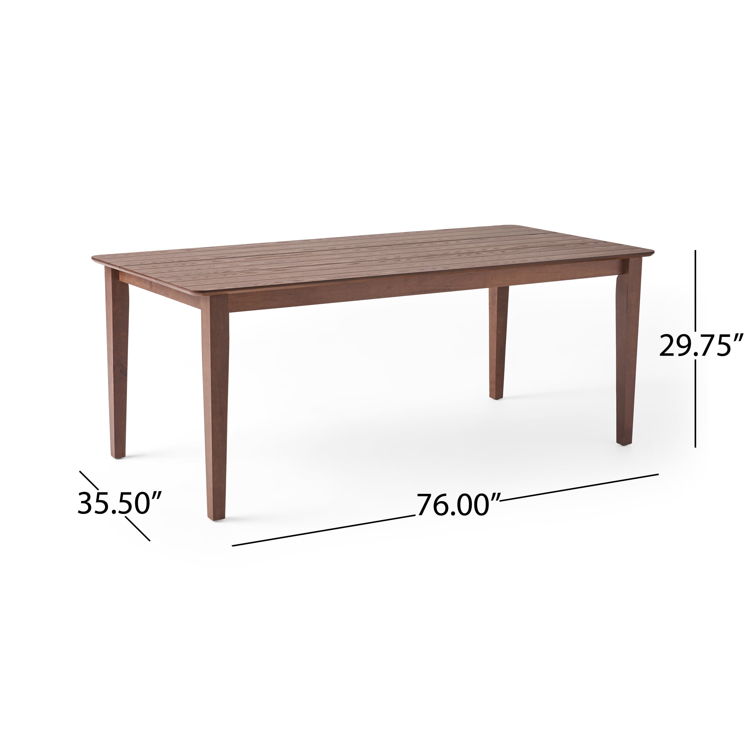 Noble House Lylah Indoor Rectangular 8 Seat Farmhouse Dining Table, Walnut Finish - Image 3