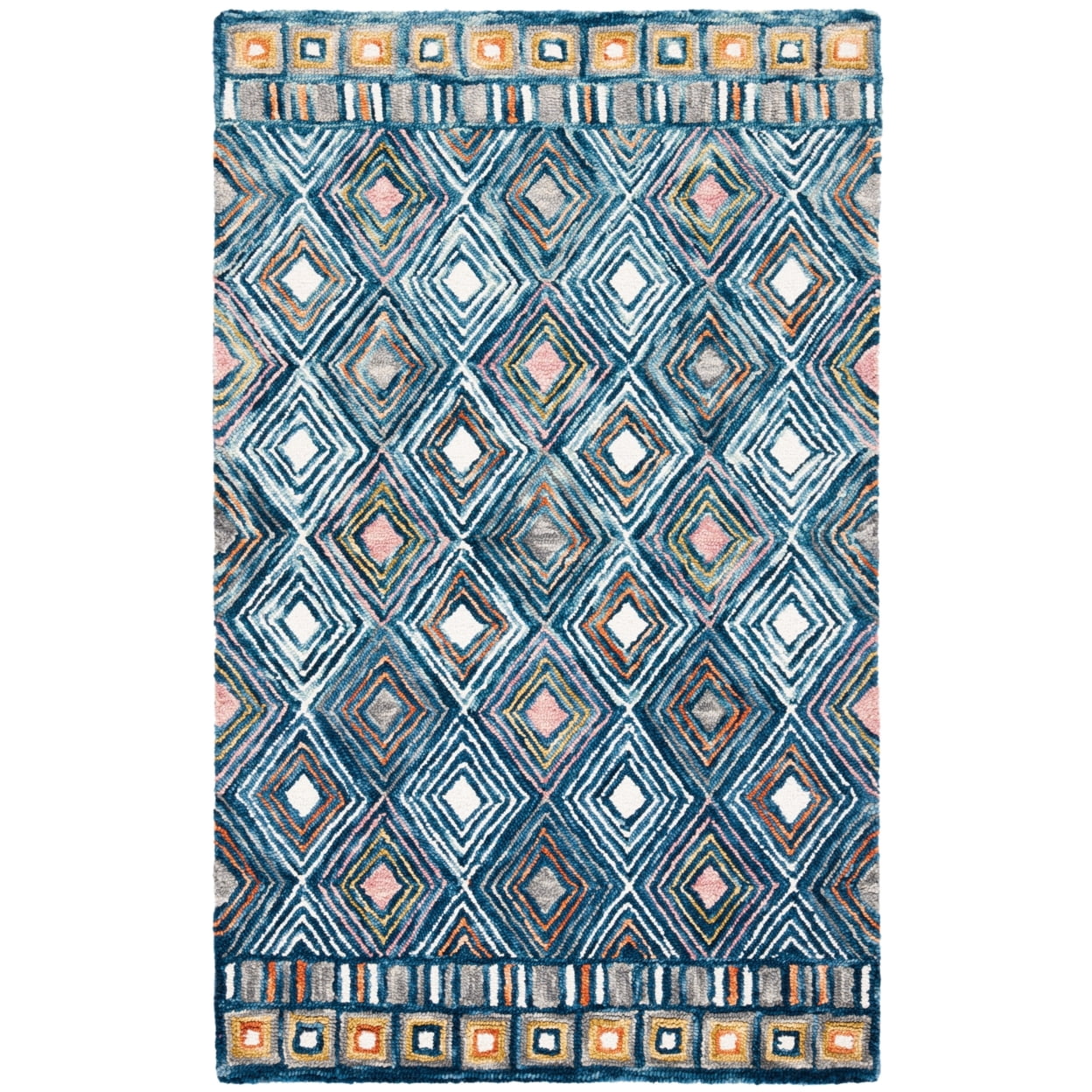 SAFAVIEH Aspen Stars Geometric Wool Runner Rug, Blue/Gold, 2'3" x 7' - Image 6