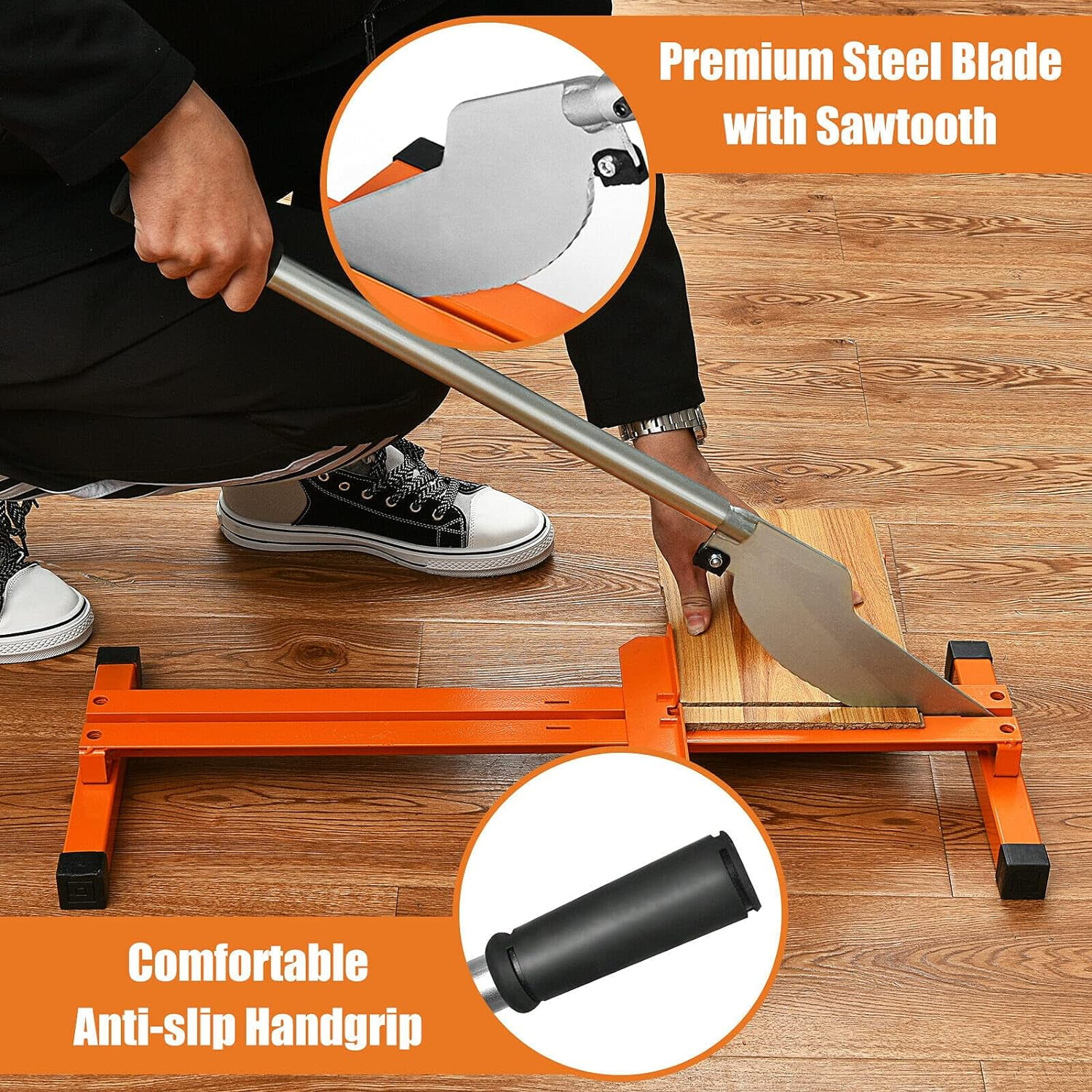 tonchean 12 inch Laminate Floor Cutter - Vinyl Wood Planks Cut Siding Laminate Cutter Hand Tool Duty Steel - Image 9