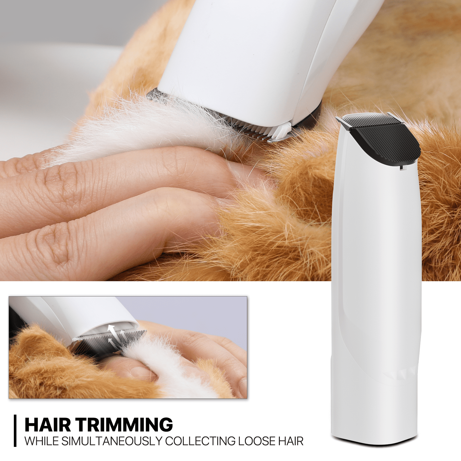 mollie Dog Cat Grooming Kit & Vacuum Suction & Blower 3-in-1, Professional Pet Grooming Vacuum Set with 6 Grooming Tools, Electric Trimmer with Guide Combs, Christmas Gift, Blue - Image 6