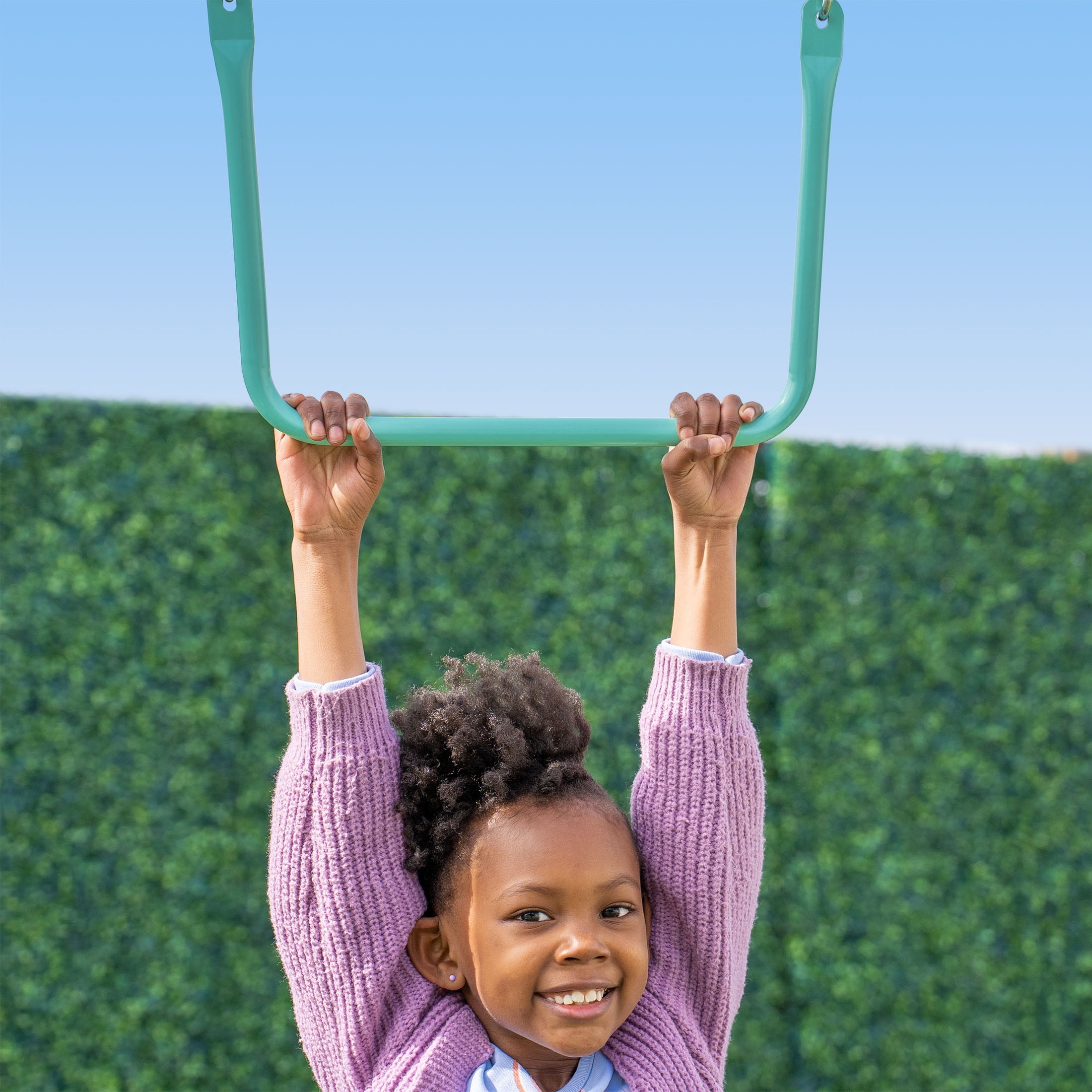 Sportspower Arcadia Metal Swing Set for Kids Ages 3-8, Outdoor Backyard Playset with Trapeze, 2-Person Glider, 5-Foot Slide with Lifetime Warranty, Bonus Anchor Kit (TEAL) - Image 8