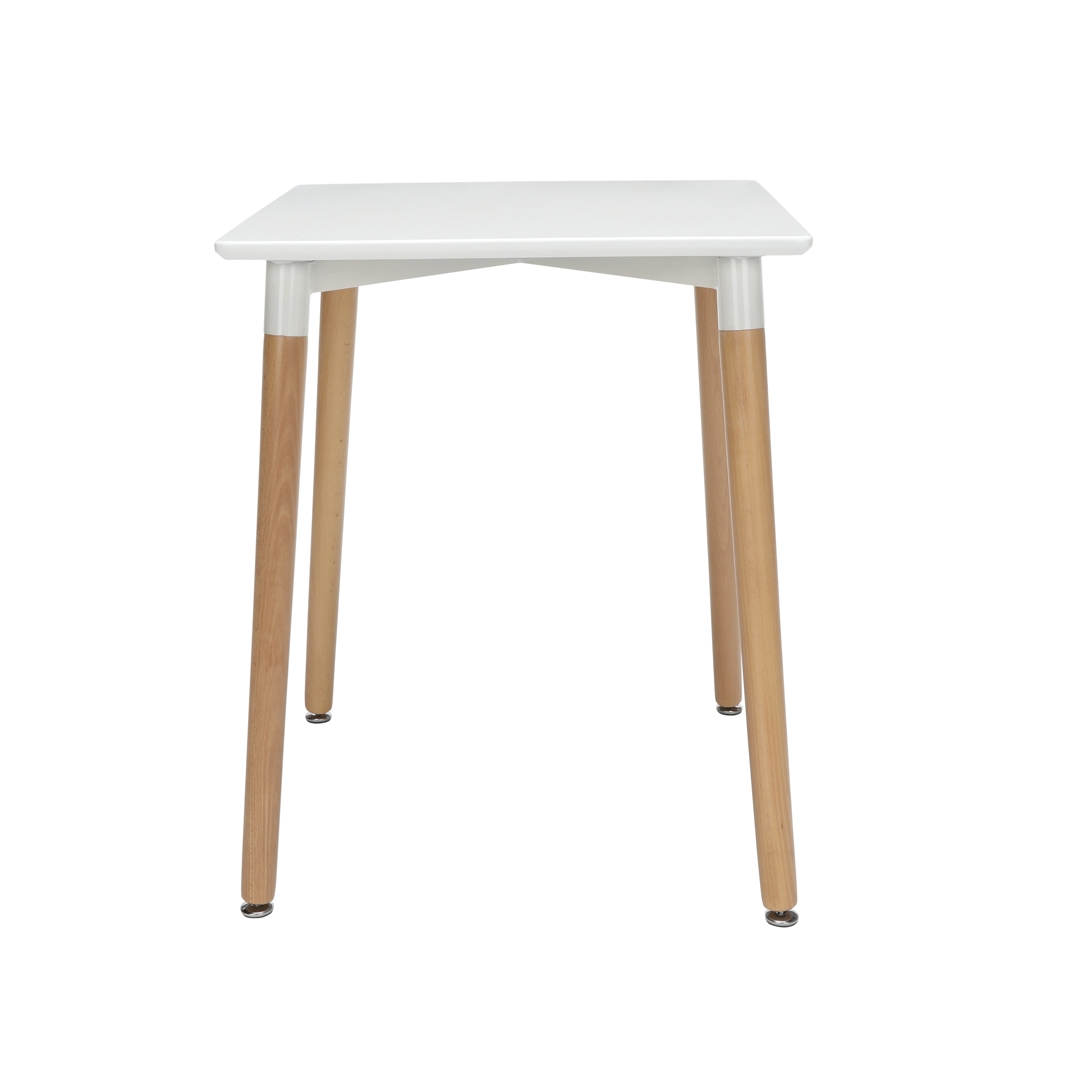 OFM Mid Century Modern 24" Square Dining Table, Solid Wood Legs, White - Image 13