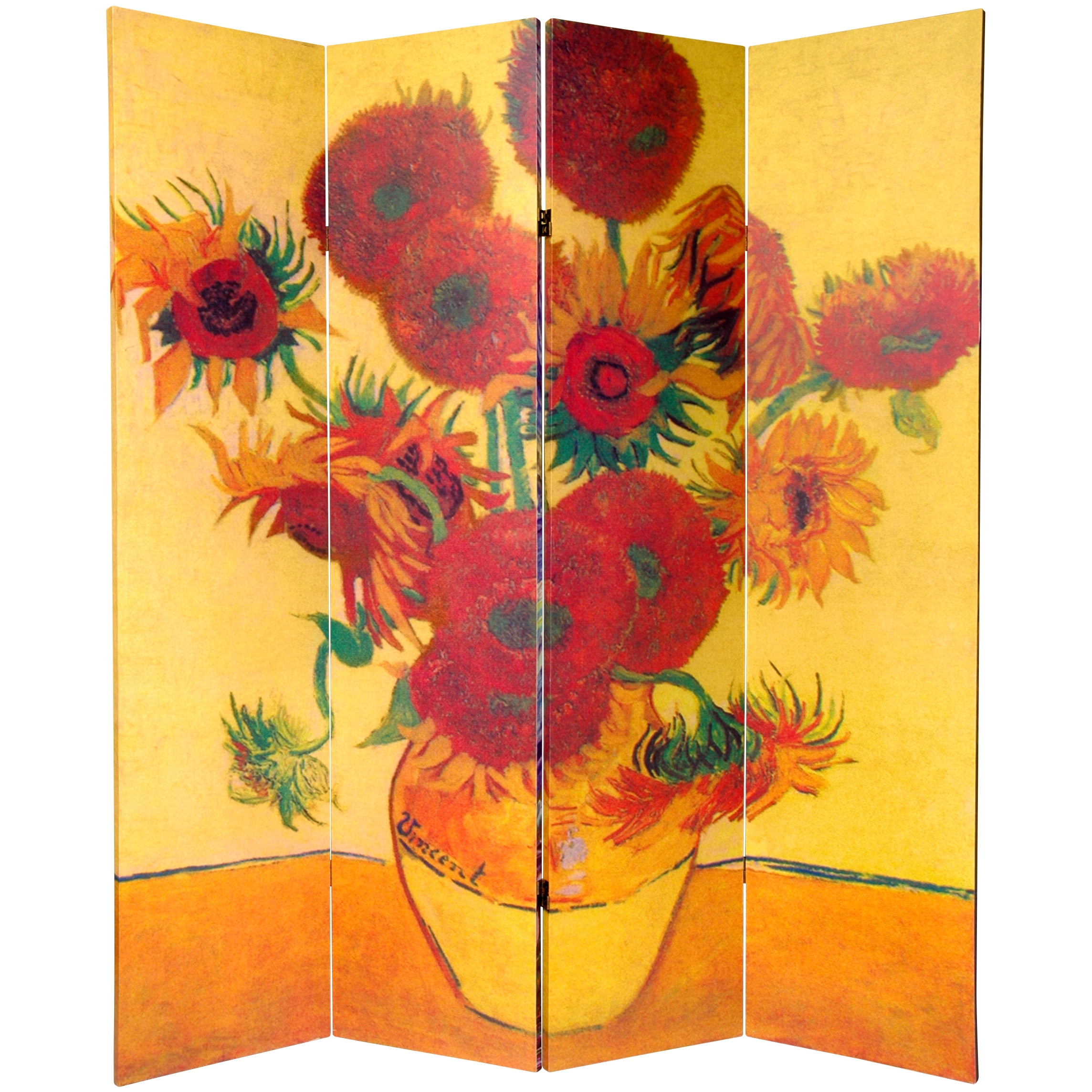 Oriental Furniture 6 ft. Tall Van Gogh Canvas Room Divider - 4 Panel - Image 7