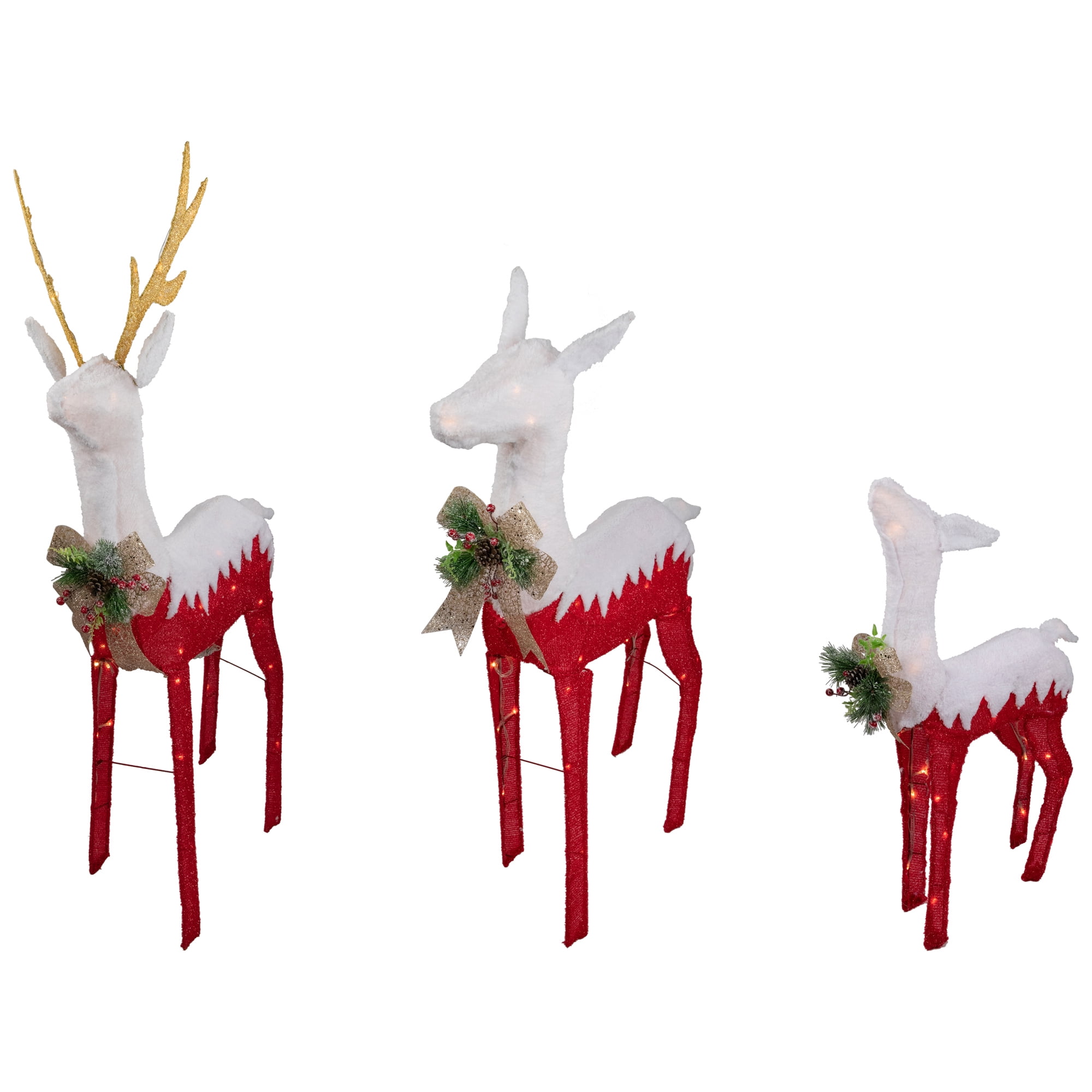 Northlight Lighted Reindeer Family Outdoor Christmas Decoration - 52.5" - Warm White -Set of 3 - Image 4