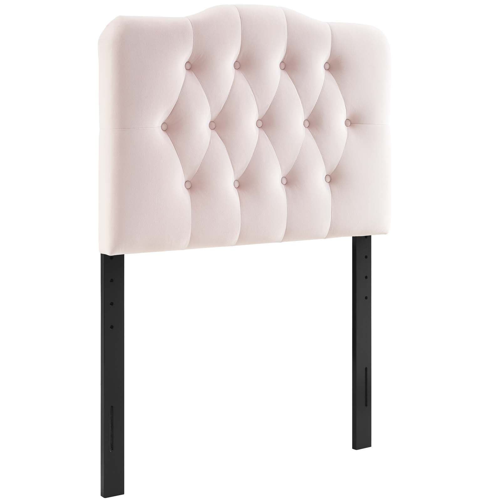 Annabel Twin Diamond Tufted Performance Velvet Headboard in Pink - Image 3