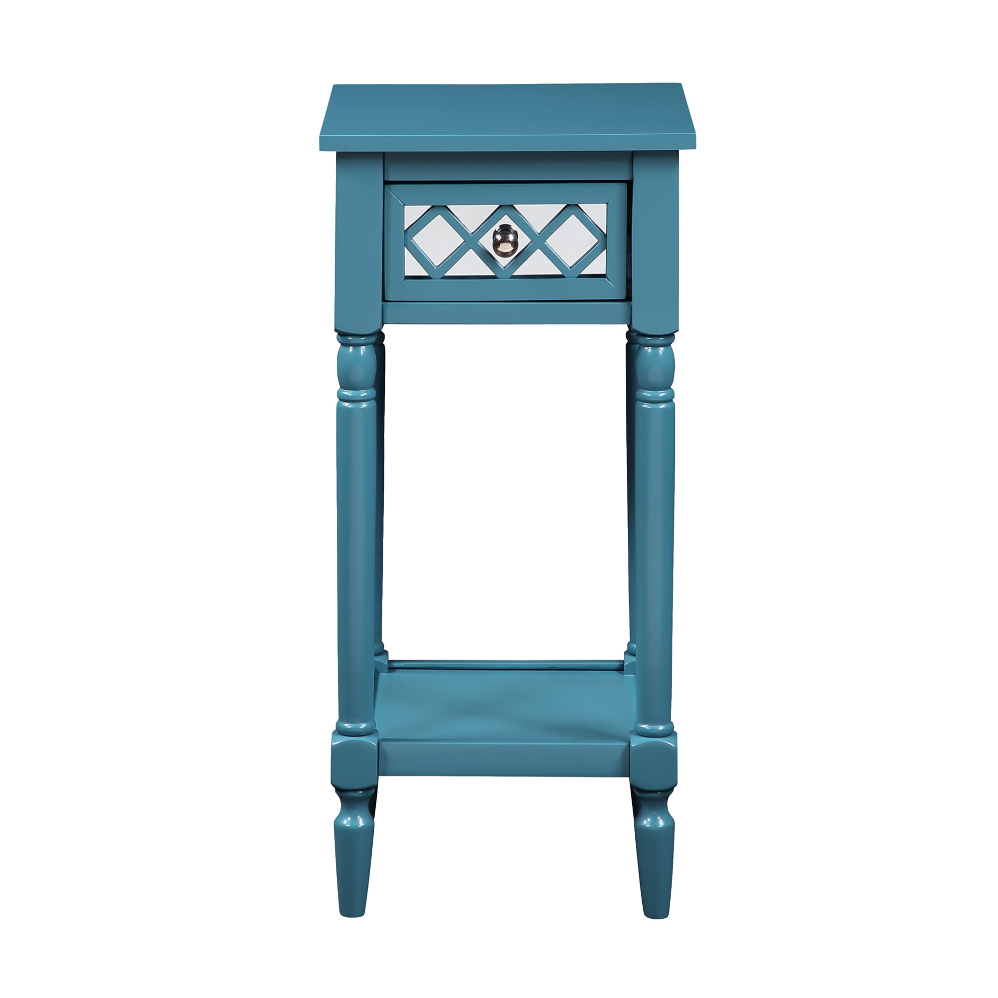 Convenience Concepts French Country Khloe Deluxe 1 Drawer Accent Table with Shelf, Blue - Image 8