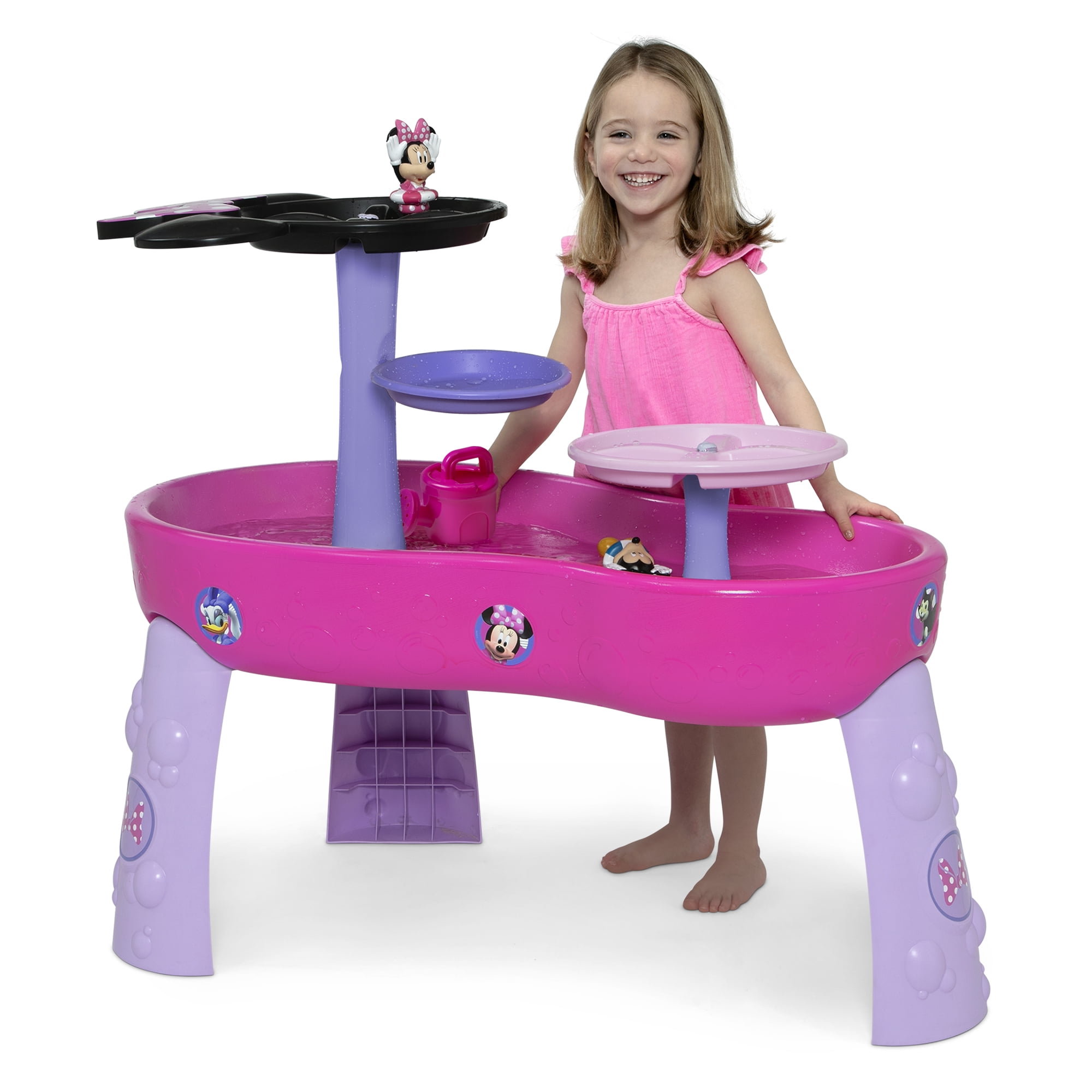 Disney Minnie Mouse Water Table by Delta Children - 3-Tier Water Table with 11-Piece Toy Set, Pink - Image 3