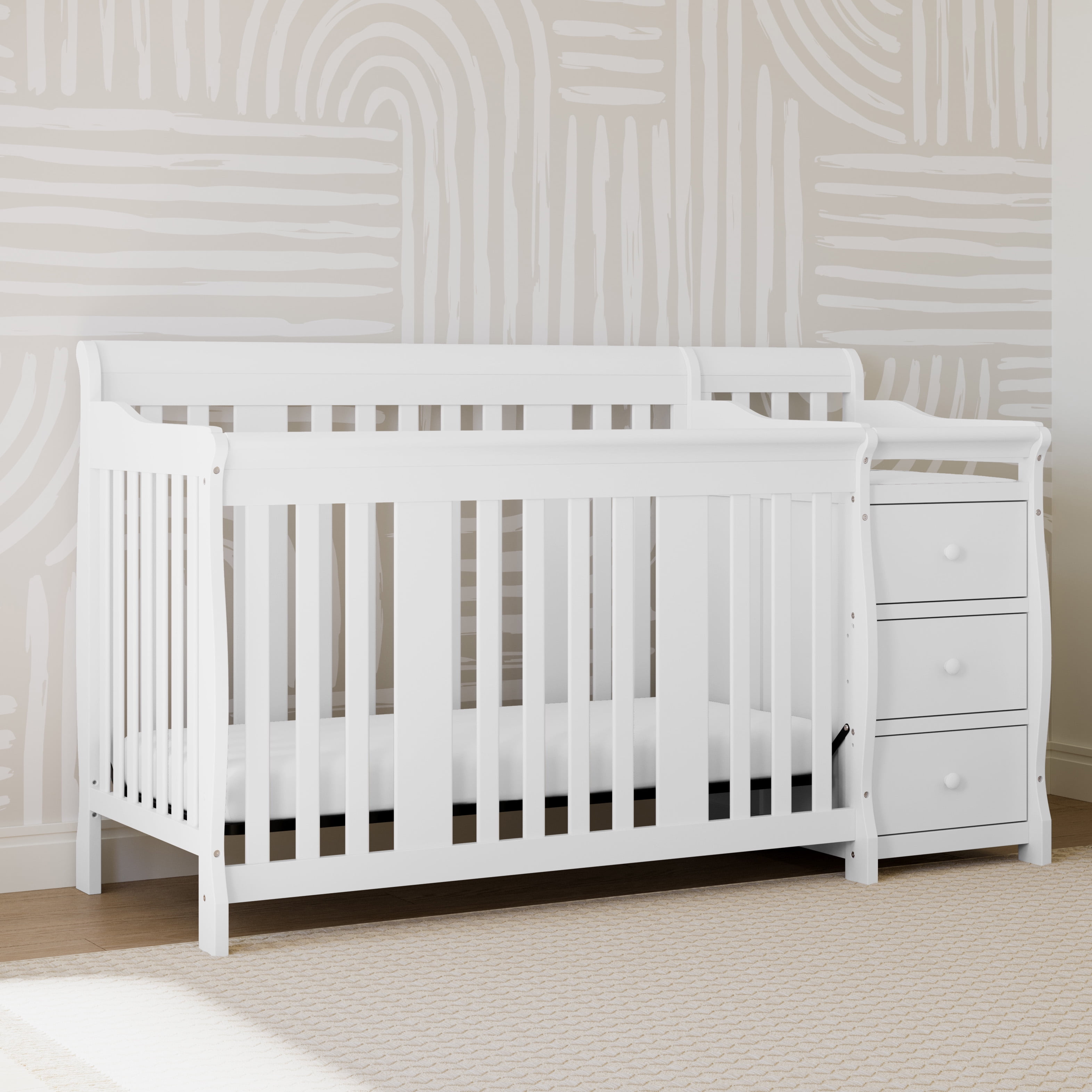 Storkcraft Portofino 5-in-1 Convertible Baby Crib and Changer, White - Image 13