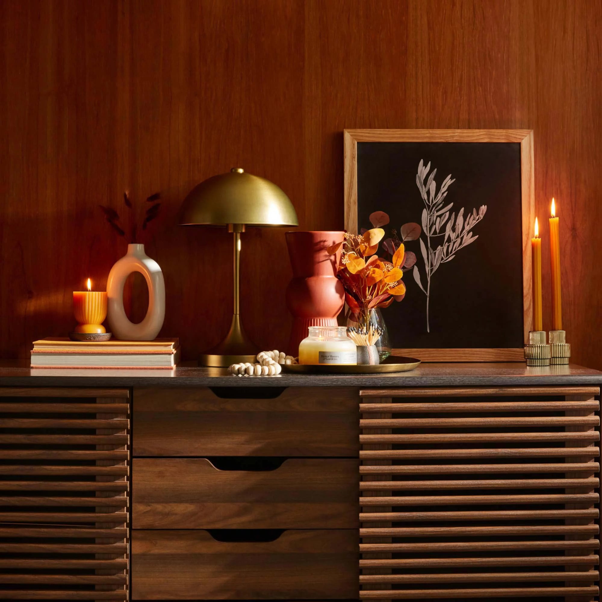 Better Homes & Gardens 18" Modern Dome Touch On/Off Table Lamp, Brass - Image 4