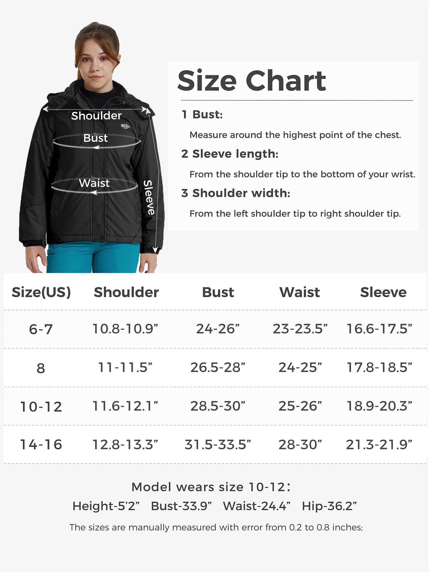 Wantdo Girl's Hooded Skiing Jackets Kid's Waterproof Raincoats Rose Red Size 8 - Image 4