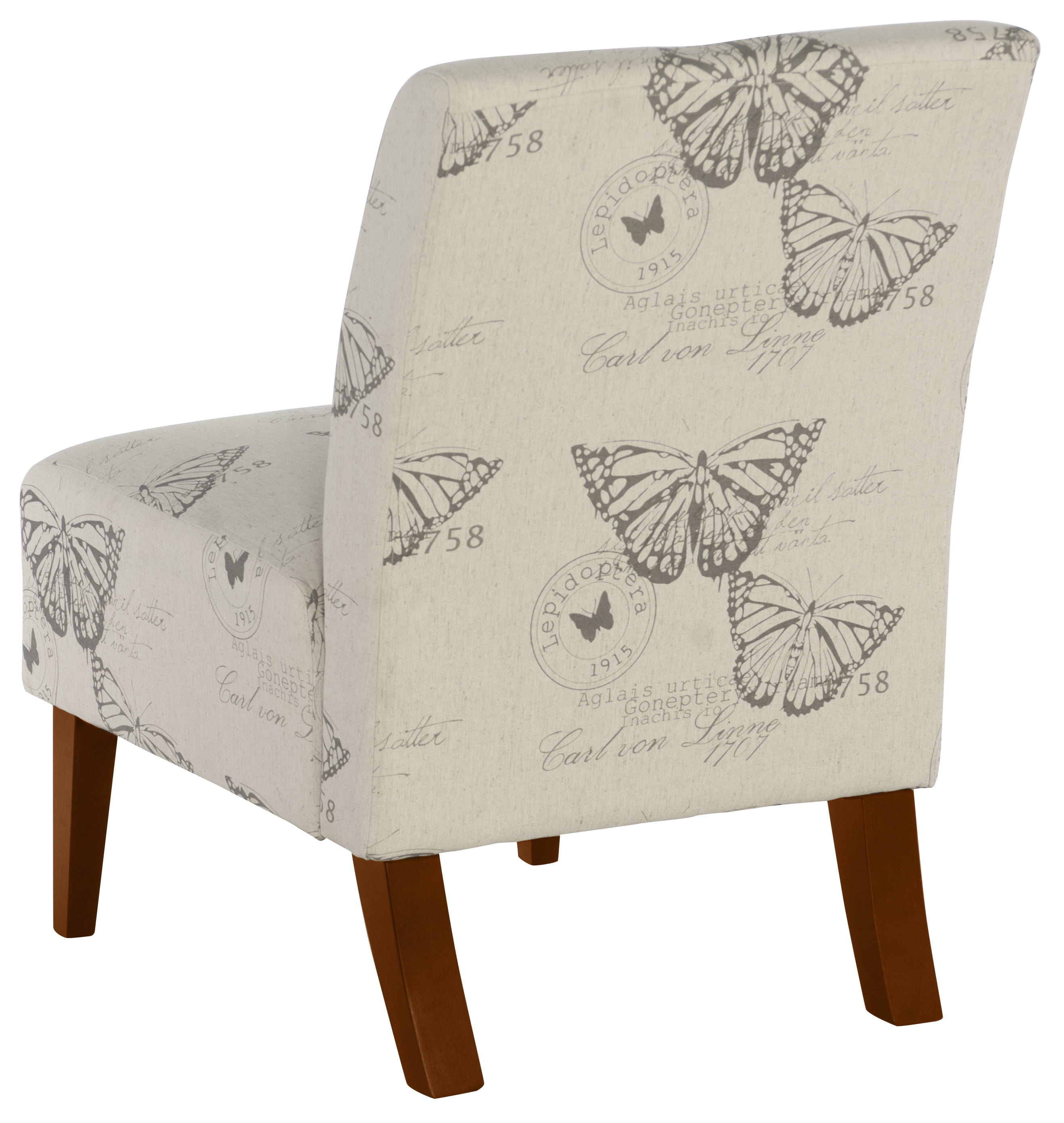 Linon Bynum Kid's Indoor Upholstered Slipper Accent Chair, Beige Butterfly Pattern - Image 9