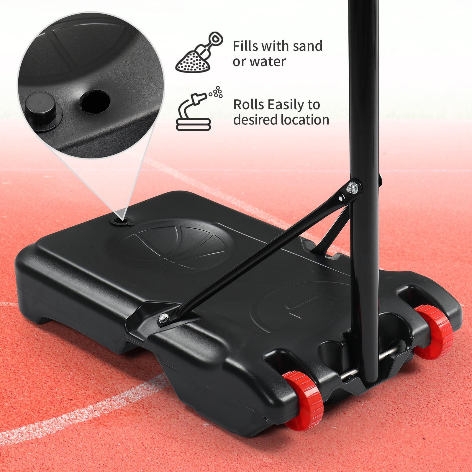 Ktaxon 6.5-8ft Basketball Hoop System, 33in Portable Basketball Goals with Basketball and Indoor Outdoor - Image 5