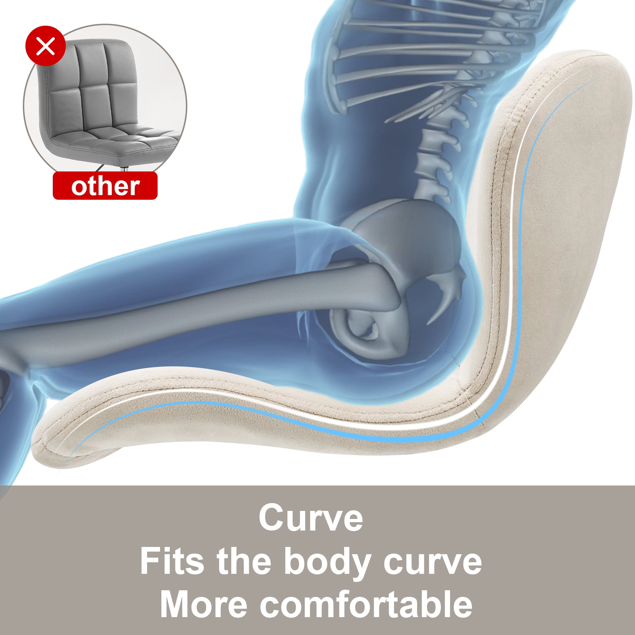 Nefoso Bar Stools Set of 2,Adjustable Bentwood Barstools,Velvet Leather Upholstered Bar Chair with Back and Footrest, for Bar, Kitchen, Dining Room,Beige - Image 5