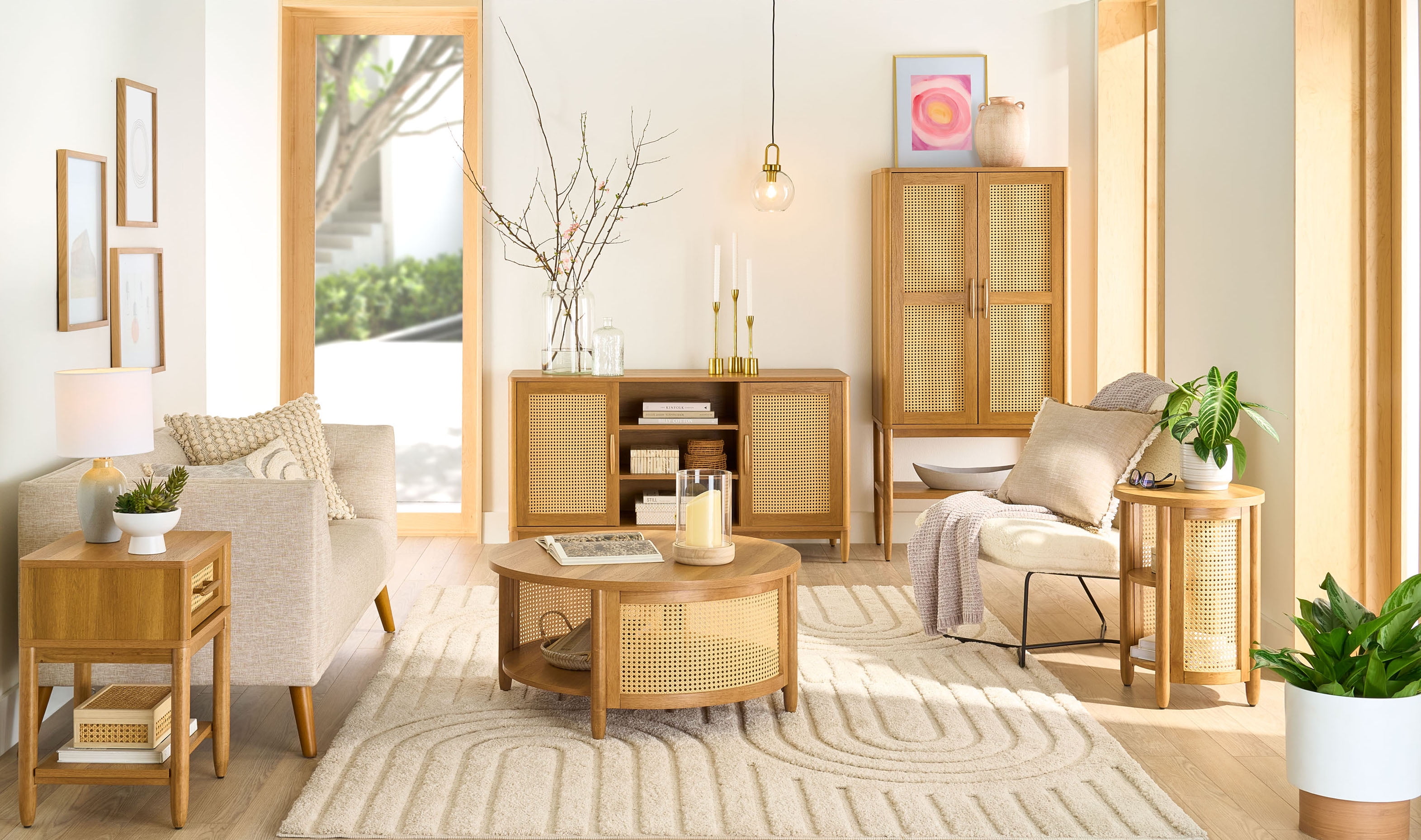 Better Homes & Gardens Springwood Caning Nightstand, Light Honey Finish - Image 15