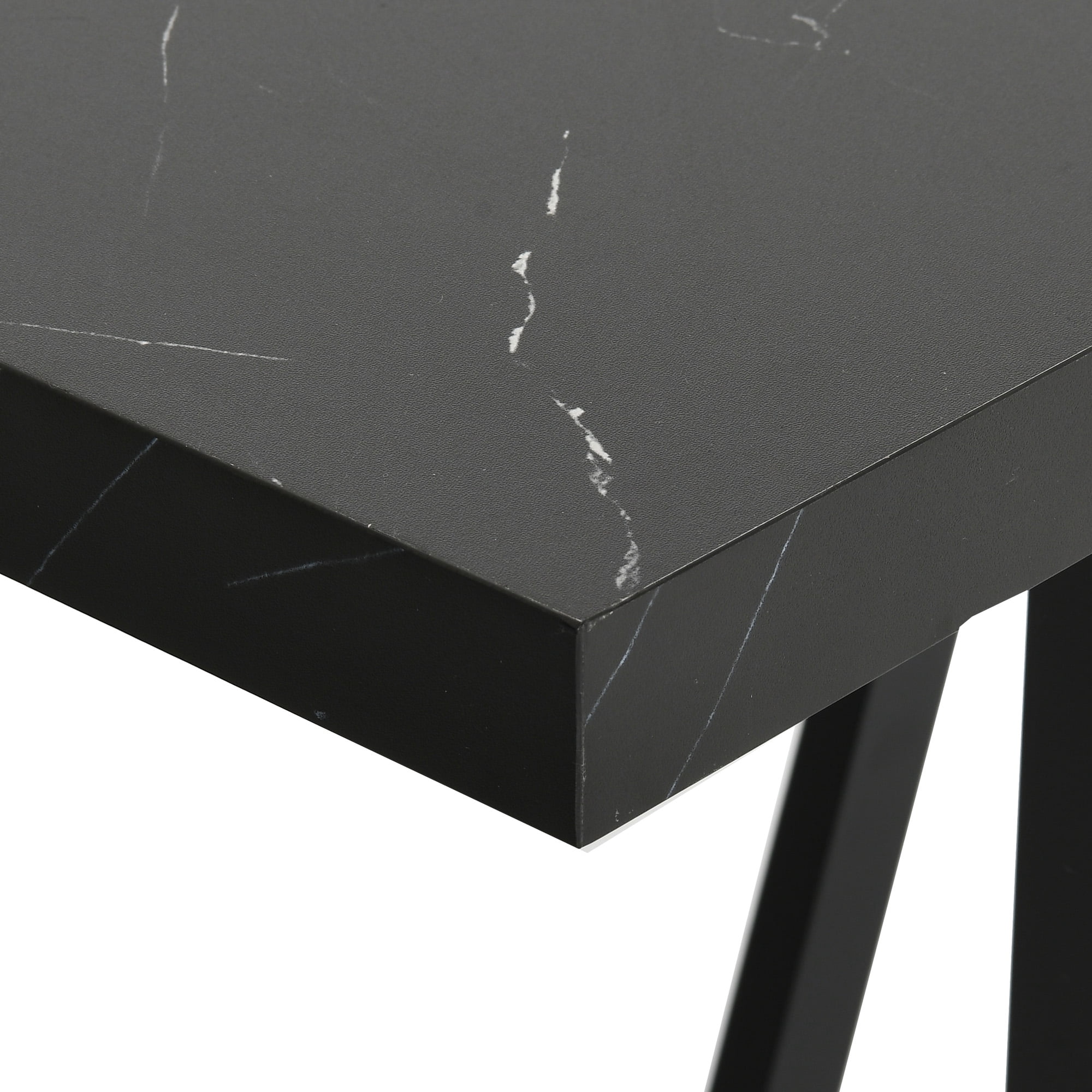 Dextrus Modern Dining Table, 82 inches Rectangle Dinner Table for 6-8 People, Faux Marble Large Kitchen Table with Gold Metal Legs for Dinner Room Kitchen, Black - Image 10