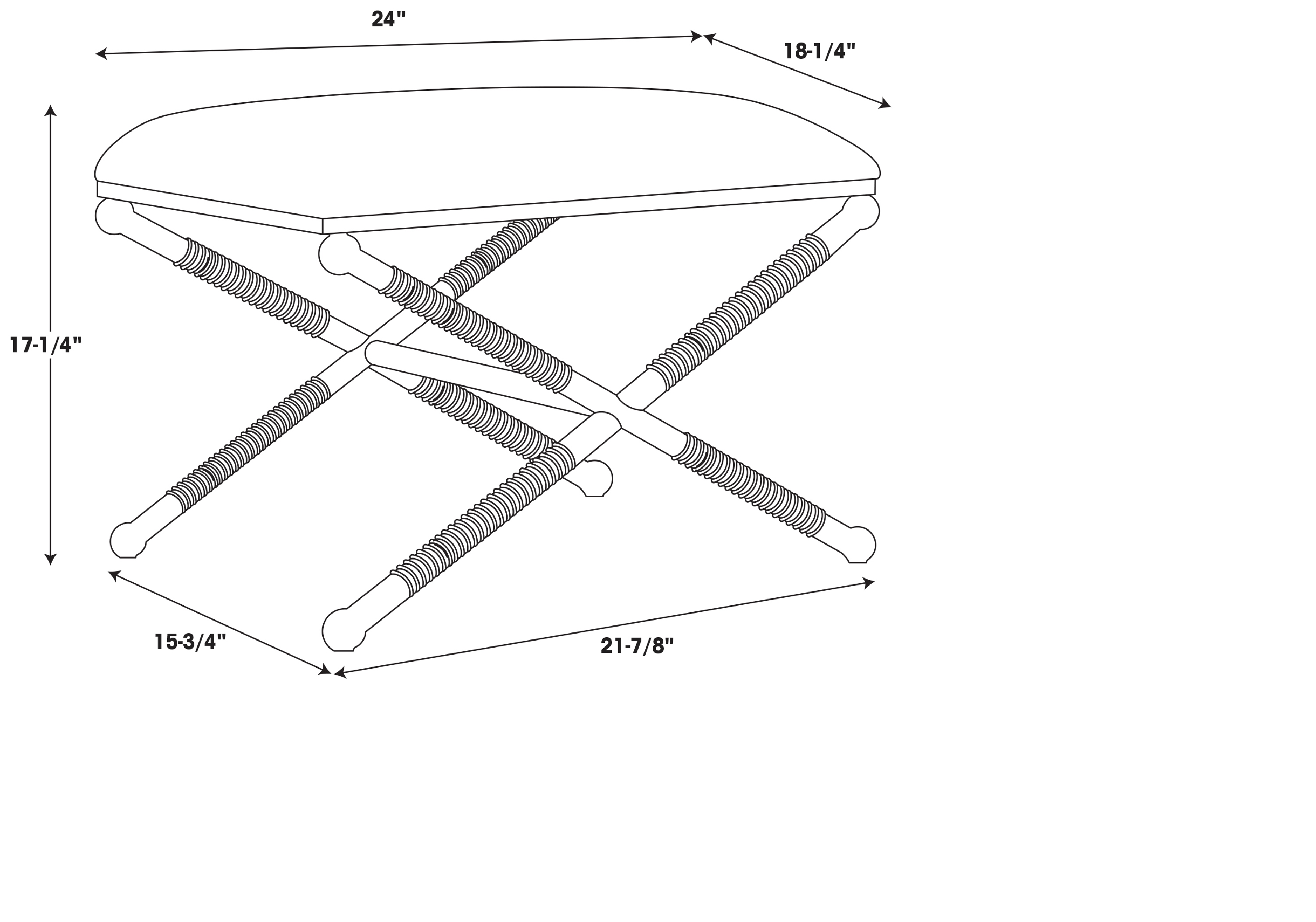 Linon Brewster Indoor Stool Ottoman, Black and Neutral - Image 5