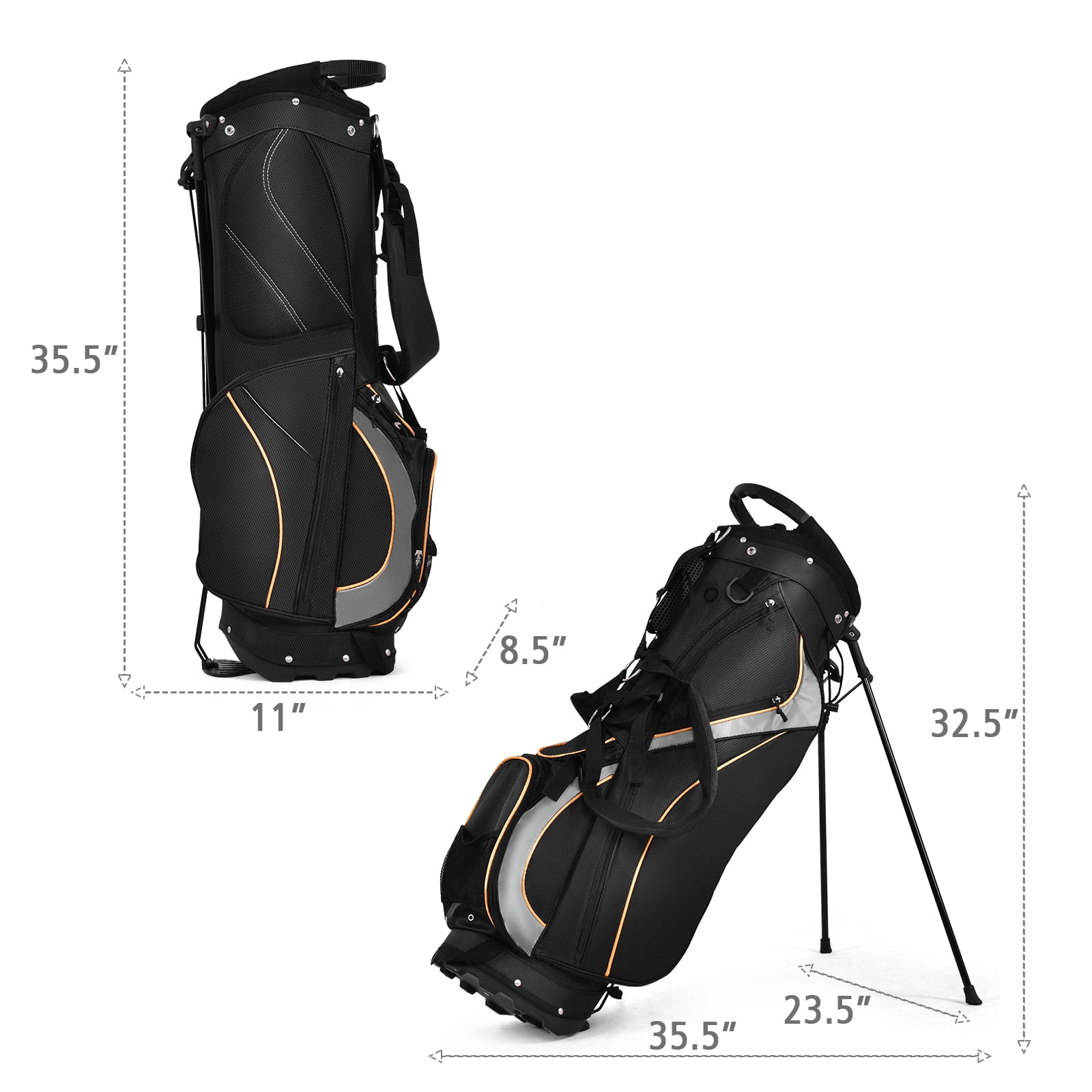 Costway Golf Stand Bag Portable Lightweight Golf Carry Club Bag w/ 8-way Divider - Image 6