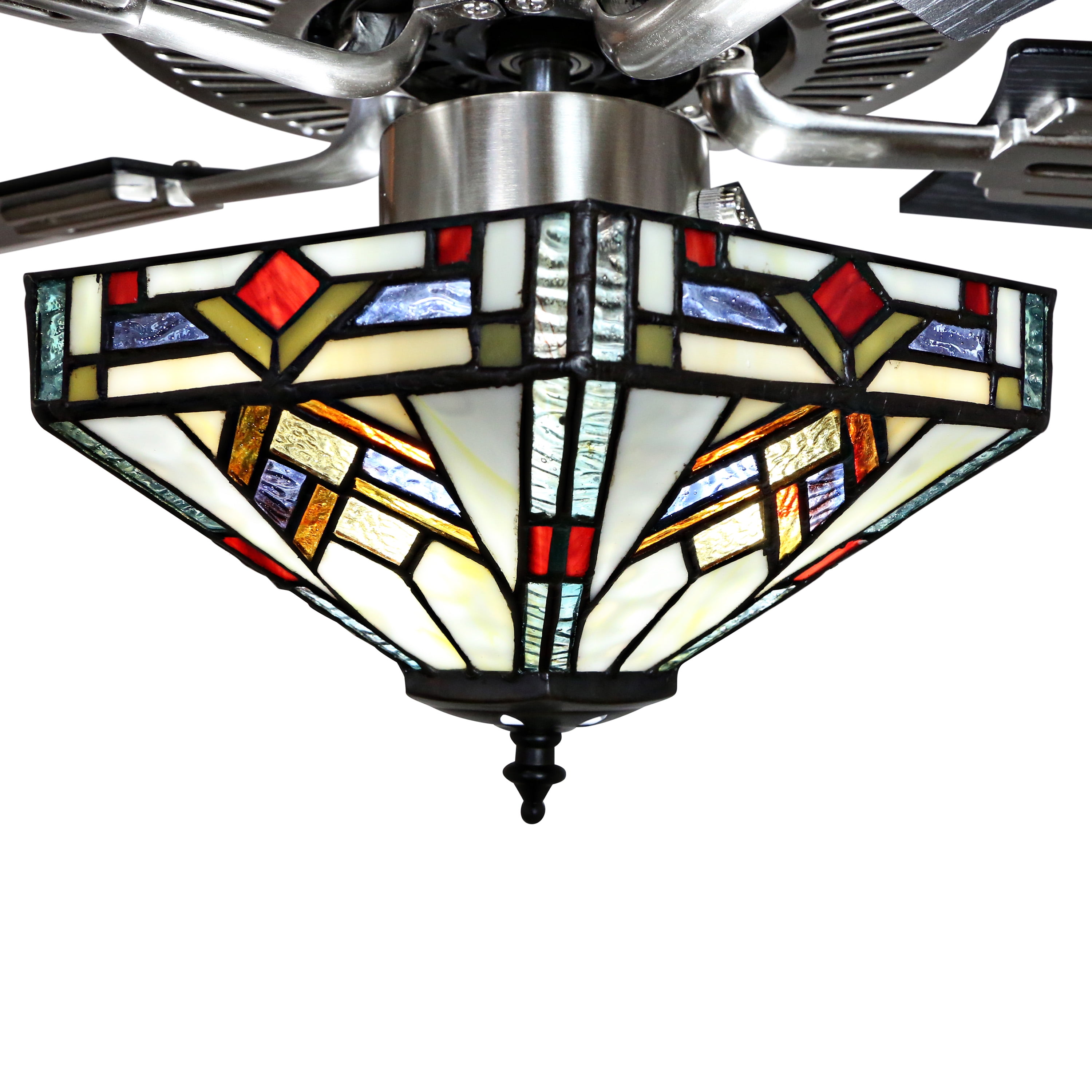 River of Goods 52" Santa Fe Stained Glass Mission LED Ceiling Fan with Light - Image 8