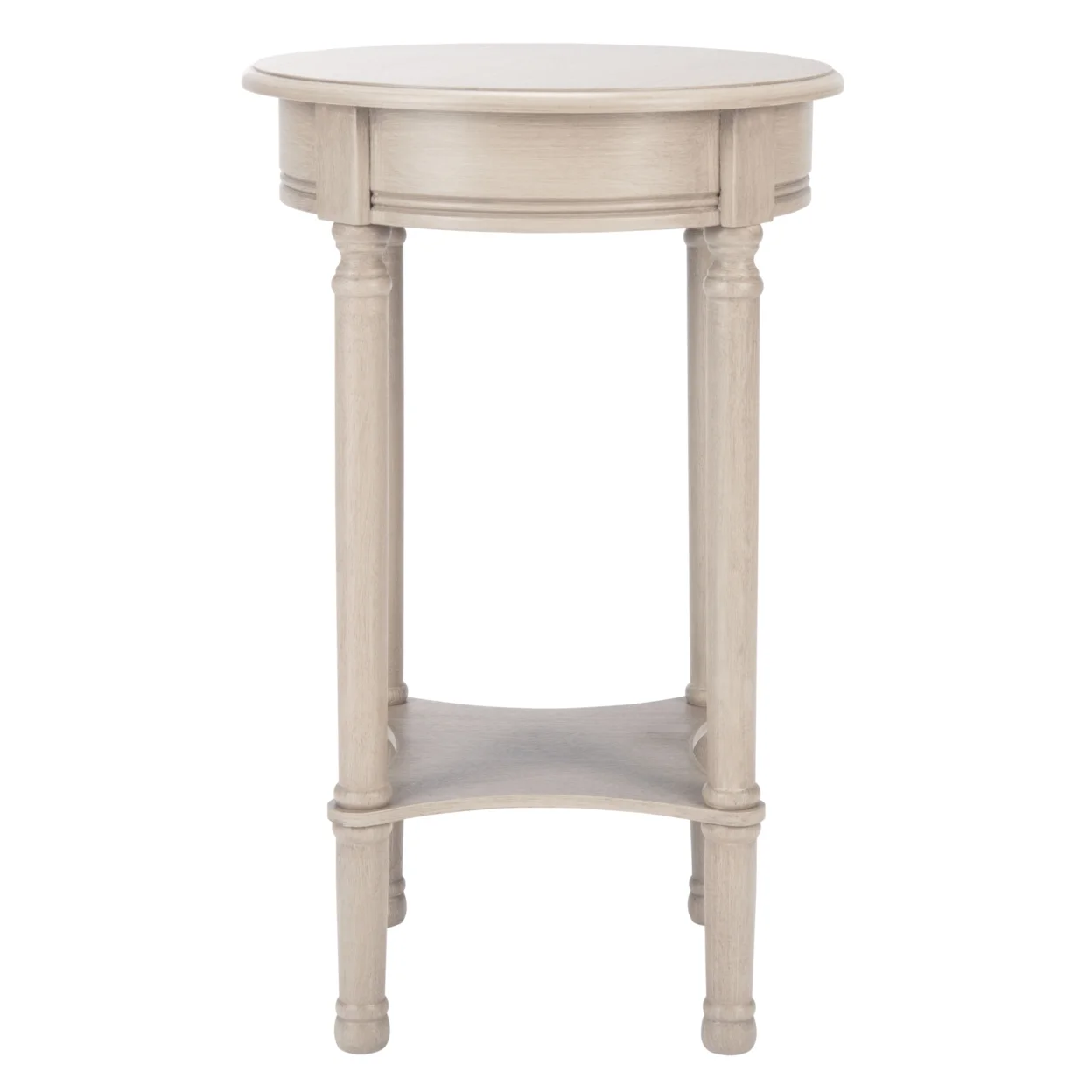 SAFAVIEH Tinsley Solid Rustic Round Accent Table, Greige - Image 3
