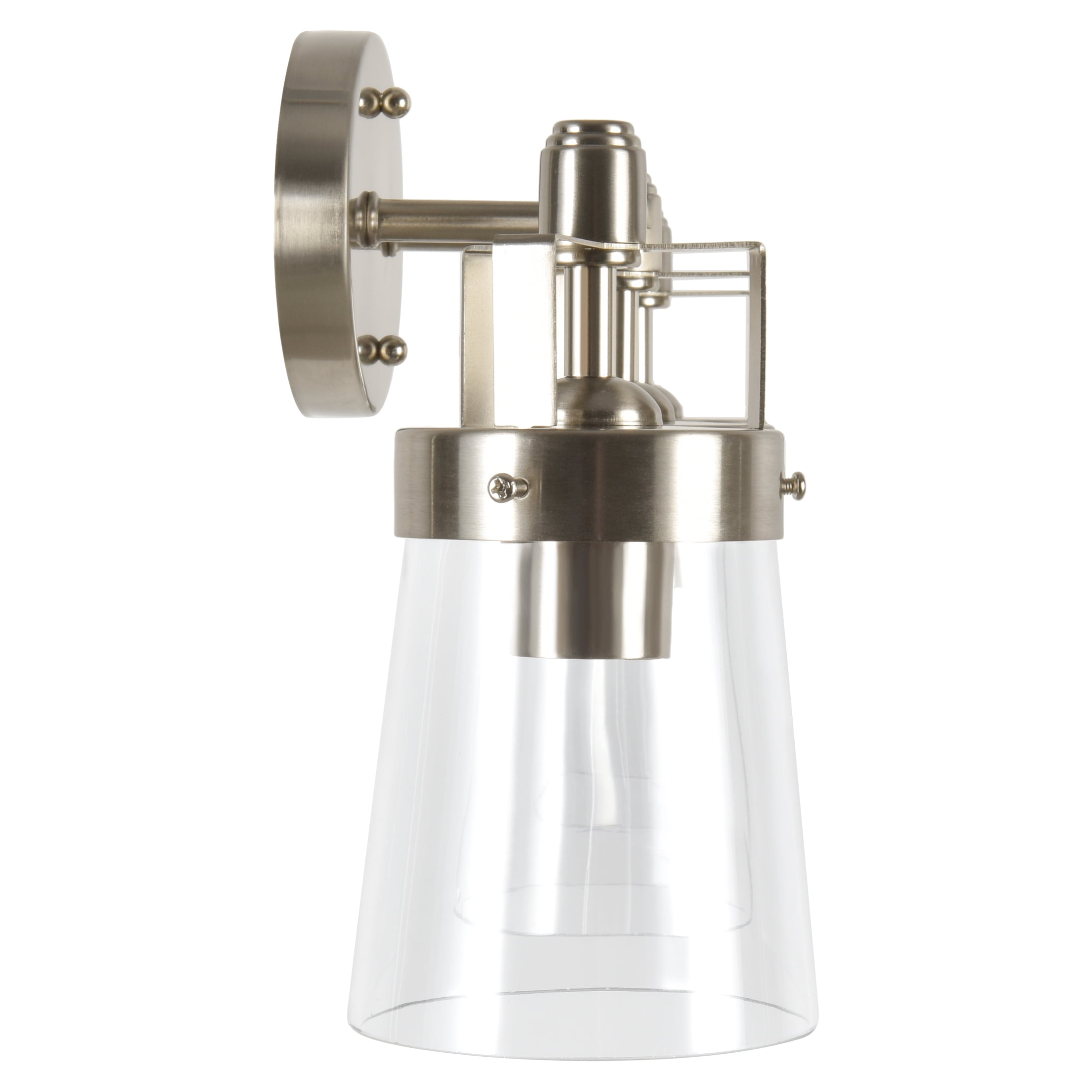 Better Homes & Gardens 22" Contemporary 3-Head Vanity Light, Satin Nickel Finish Clear Glass Shades - Image 9