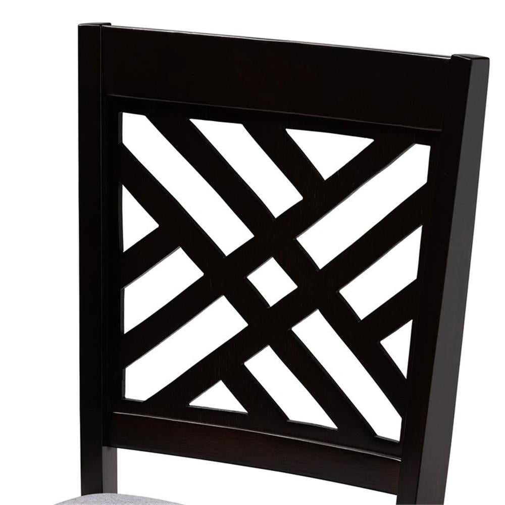 Baxton Studio Caron Fabric and Wood Dining Chairs in Gray and Brown (Set of 4) - Image 2