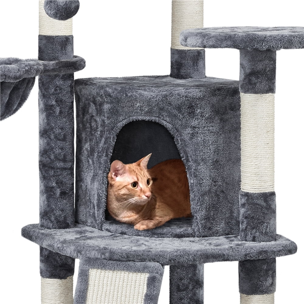 Renwick 37″H Big Condo Cat Tree with Scratching Post for Kittens,Dark Gray - Image 7