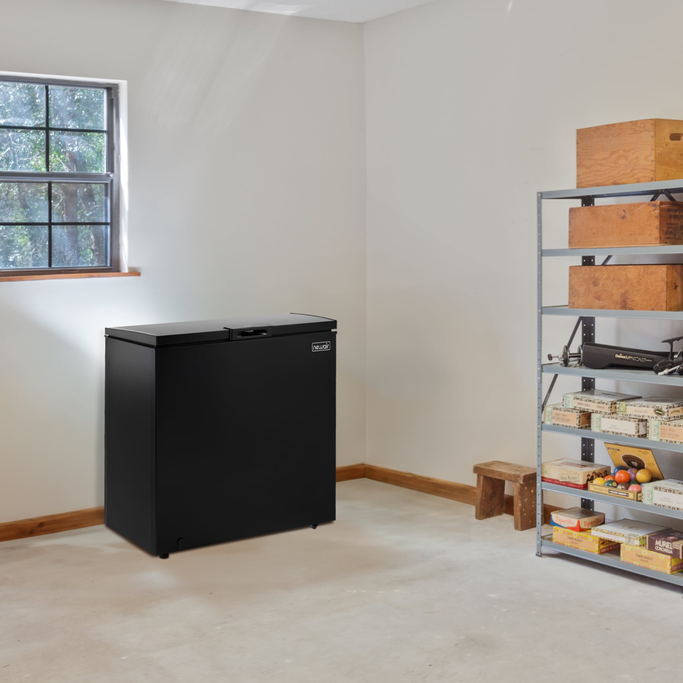 Newair 6.7 Cu. Ft. Compact Chest Freezer in Black, Temperature Control, Fast Freeze Mode, Door Alarm, Wire Basket, Self-Diagnose Program, and LED Lighting - Image 8